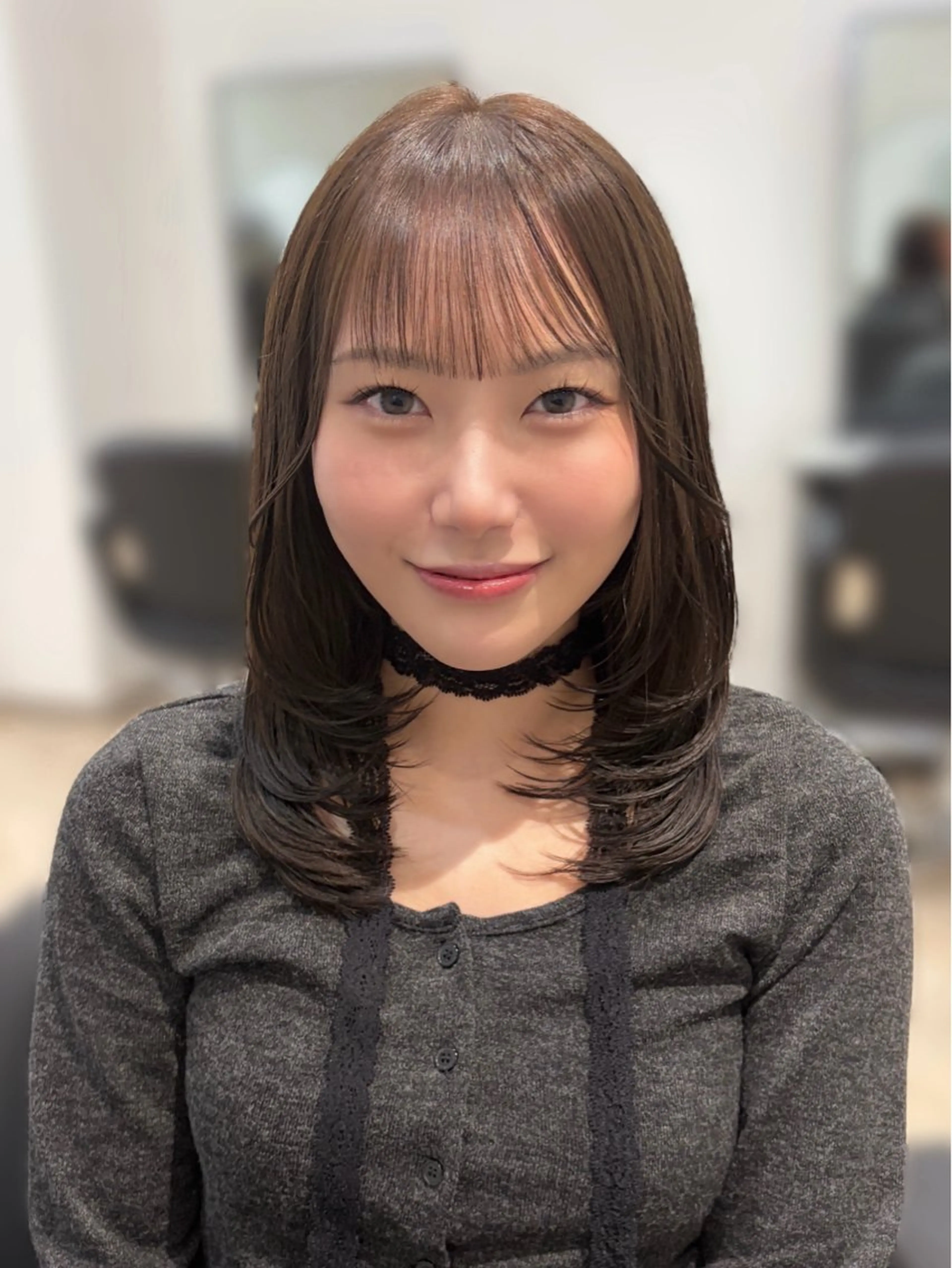 ミディアム カラー レイヤーカット カット ヘアカラー トリートメント 名駅/sHiHo/透 明感カラー✨🎀/のヘアスタイル