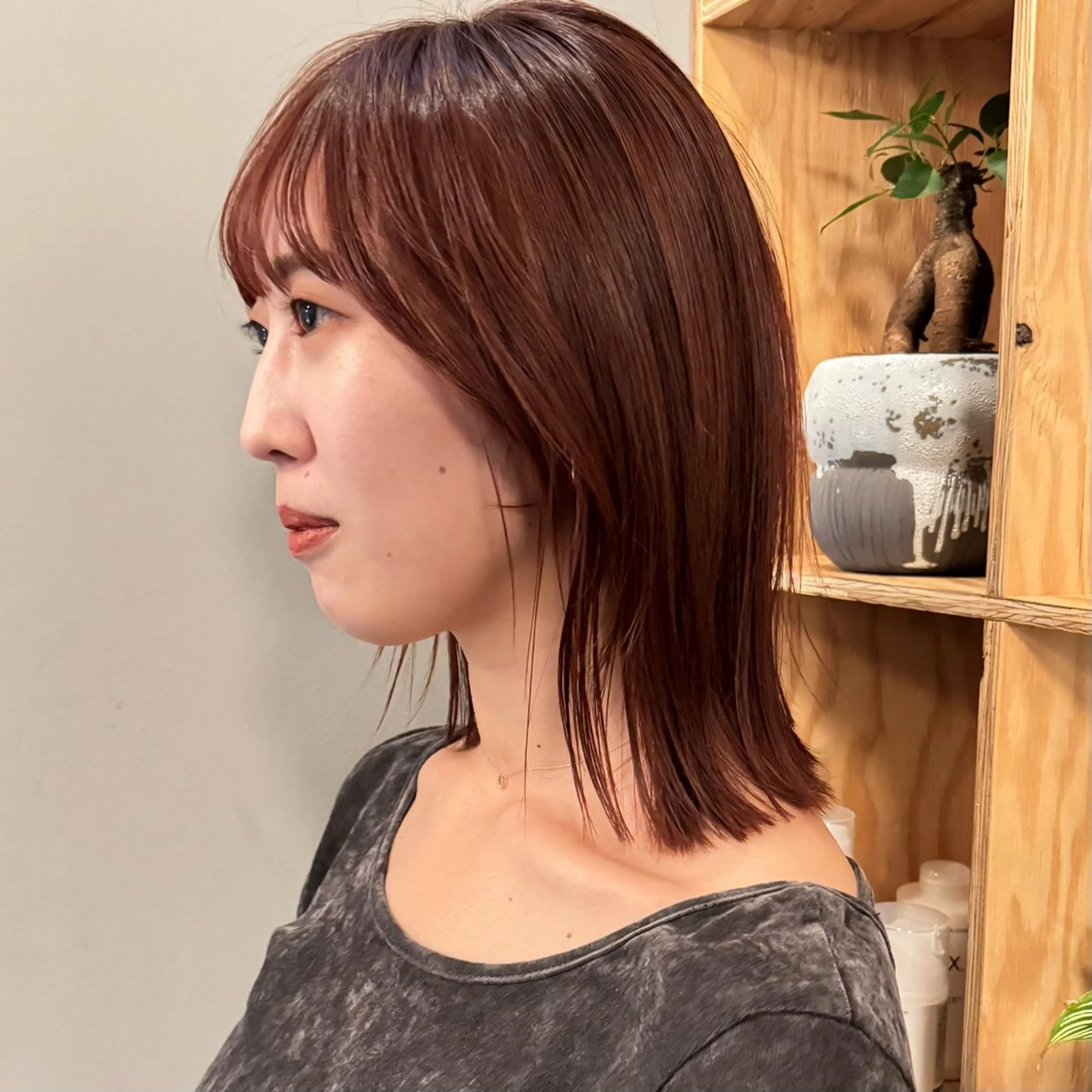 ミディアム カラー カット ヘアカラー トリートメント 🌿レイヤーボブ/パ ーマ🌿　木梨健太のヘアスタイル