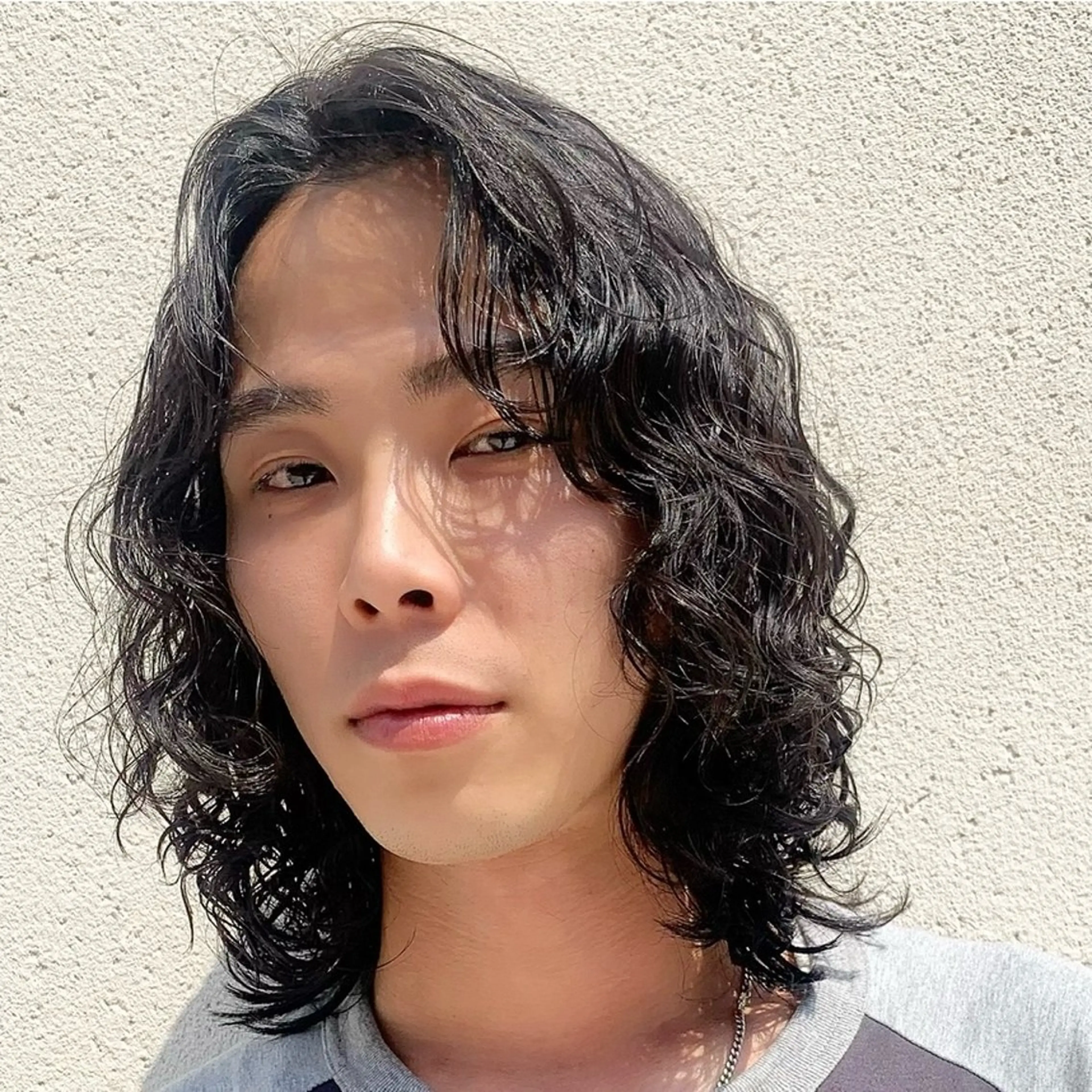 ロング パーマ ヘアアレンジ メンズ カット パーマ fifth 石川 凪のヘアスタイル
