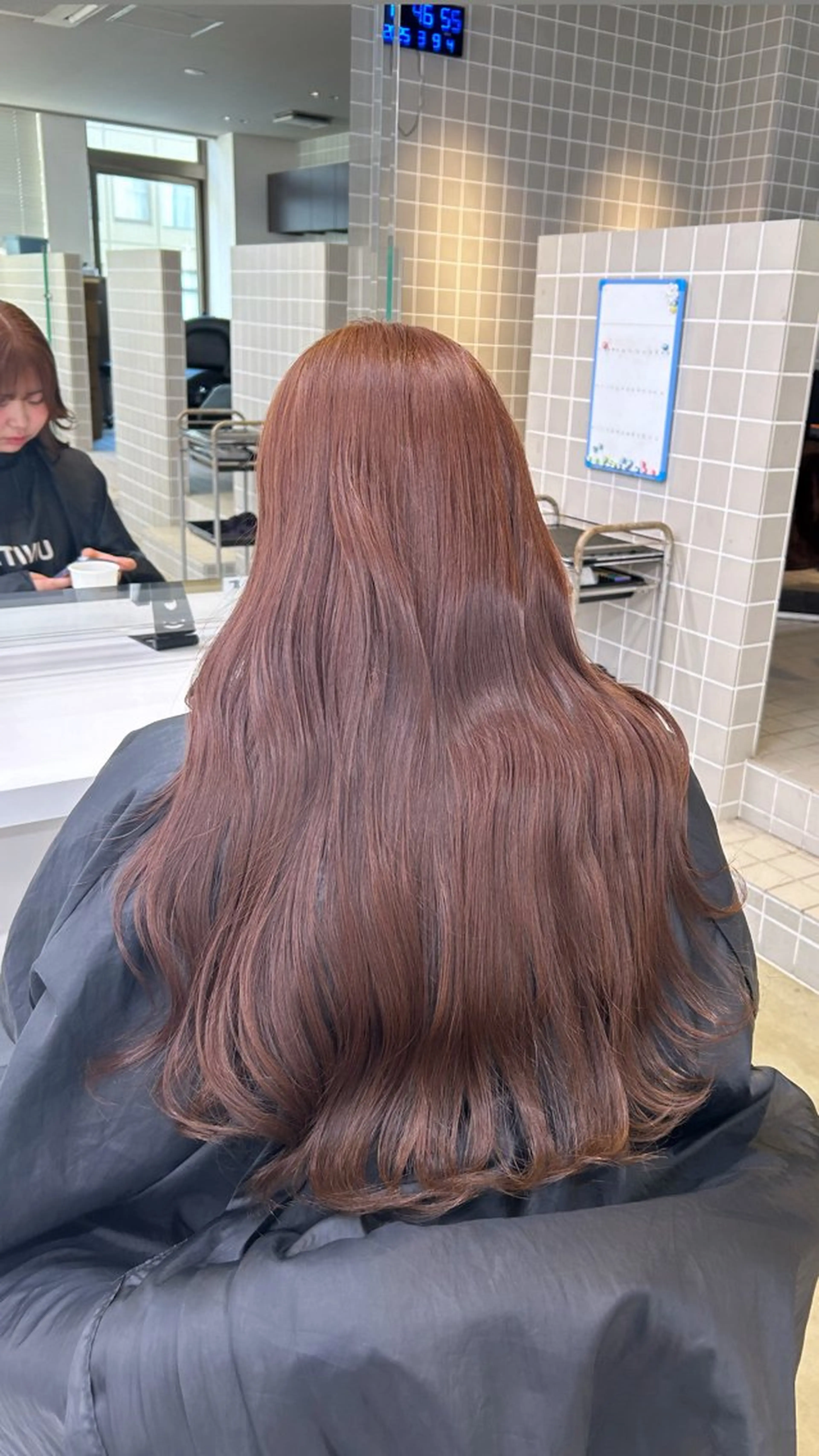 ロング カラー ヘアアレンジ ブラウンカラー ピンクカラー ピンクブラウン カット ヘアカラー トリートメント ヘアセット 💎韓国/ レイヤー カット/ 暖色🫧のヘアスタイル