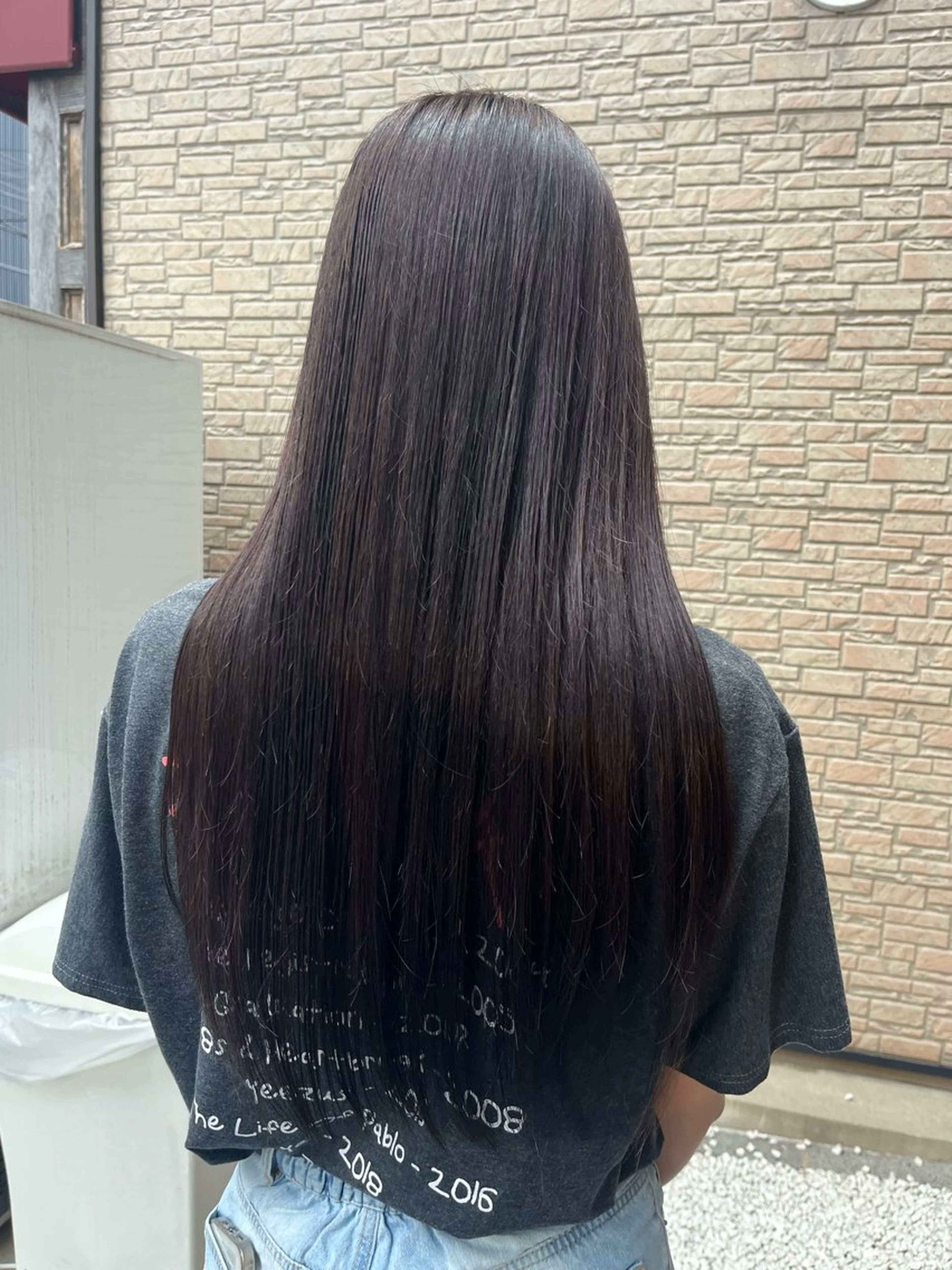 ロング カット 縮毛矯正 トリートメント 多河 遥のヘアスタイル