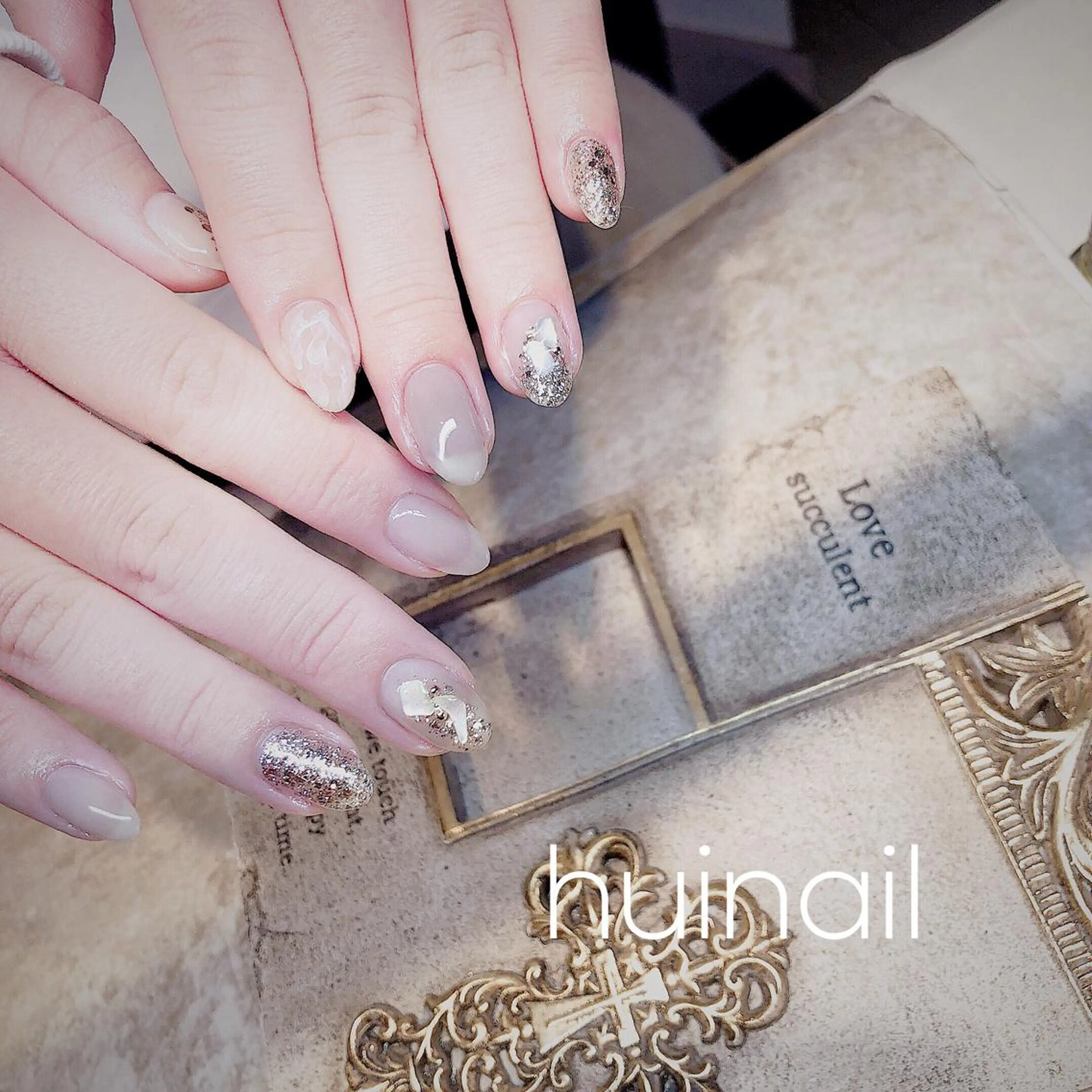 ミディアム めぐみのネイルサロン スタッフ練習のネイルデザイン