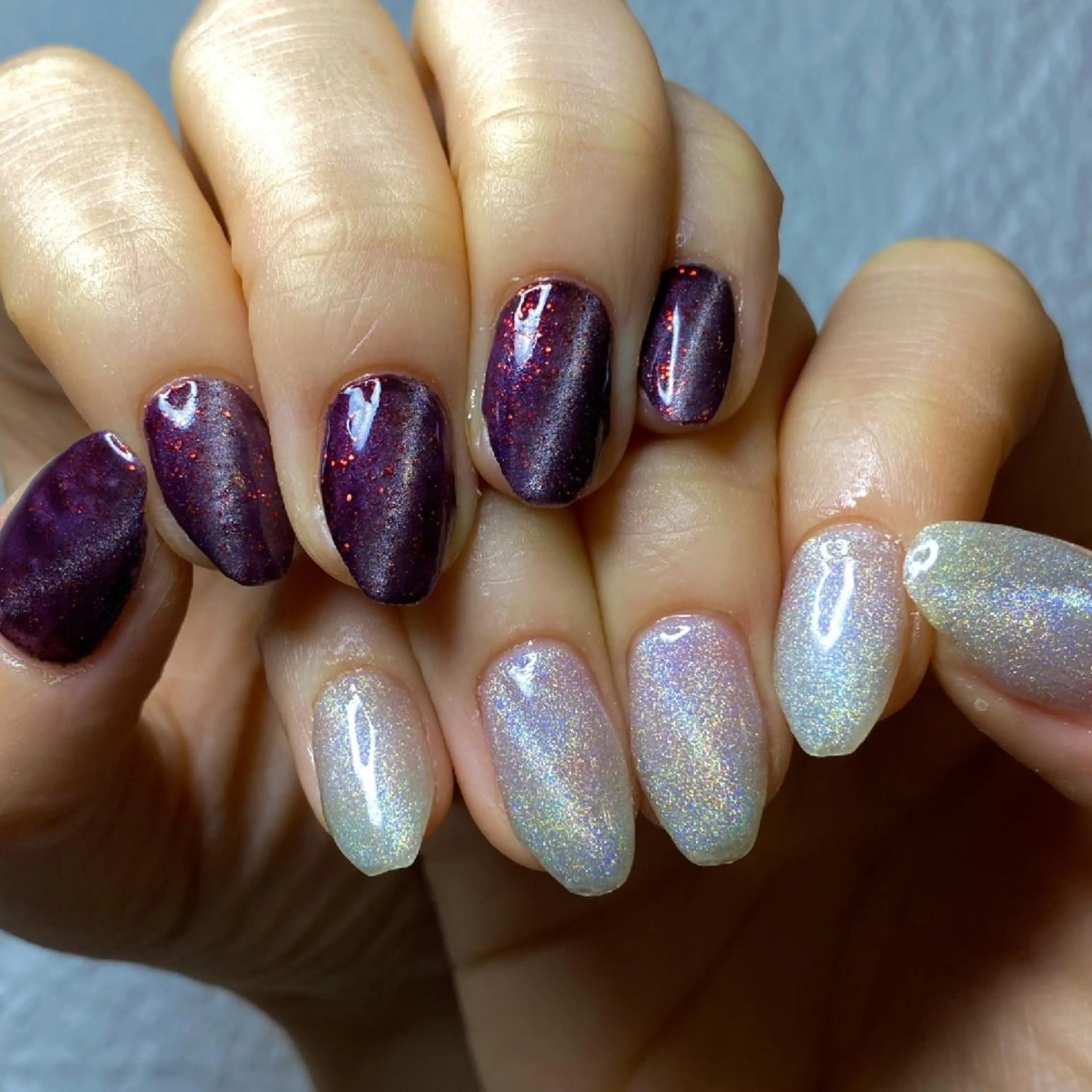 ネイル 韓国ネイル ラメ(グリッター) マグネットネイル You＆I ゆいのネイルデザイン