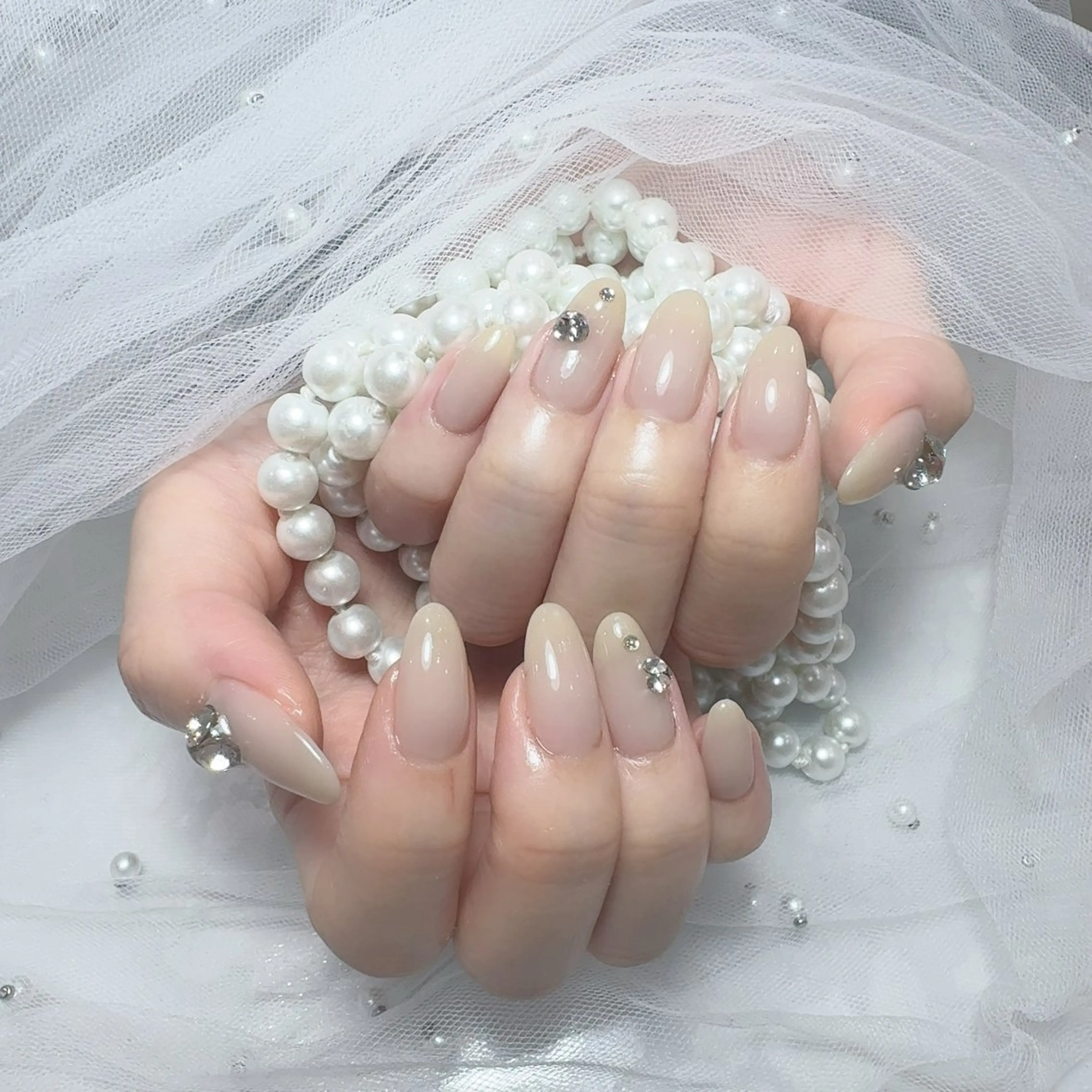 ネイル アートネイル フラッシュネイル フレンチネイル ジェルネイル ガラスフレンチ ハンドネイル You&Me Yukiのネイルデザイン