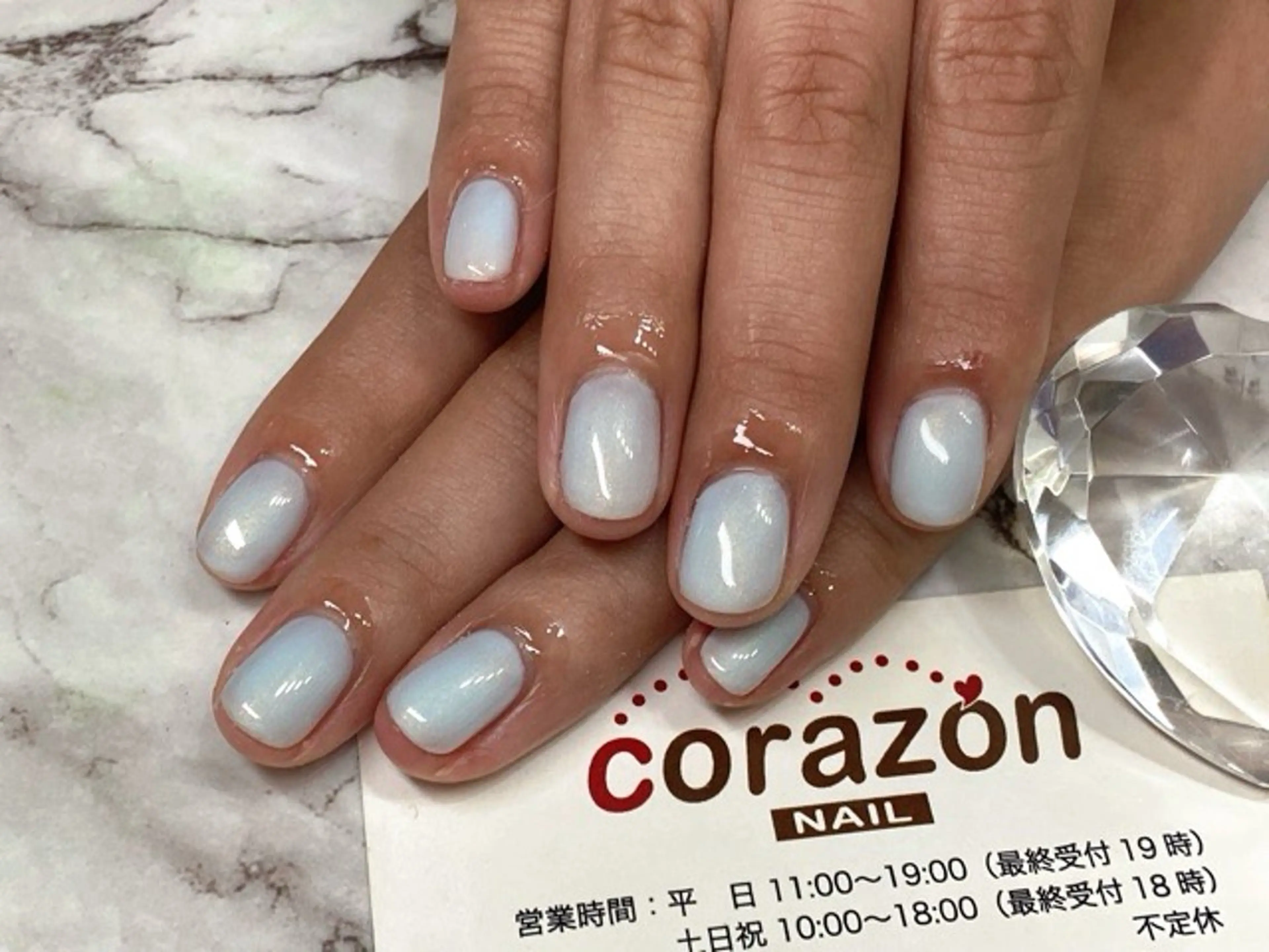 ネイル ジェルネイル 水色 ワンカラーネイル corazon所属・ネイリスト aicoのネイルデザイン