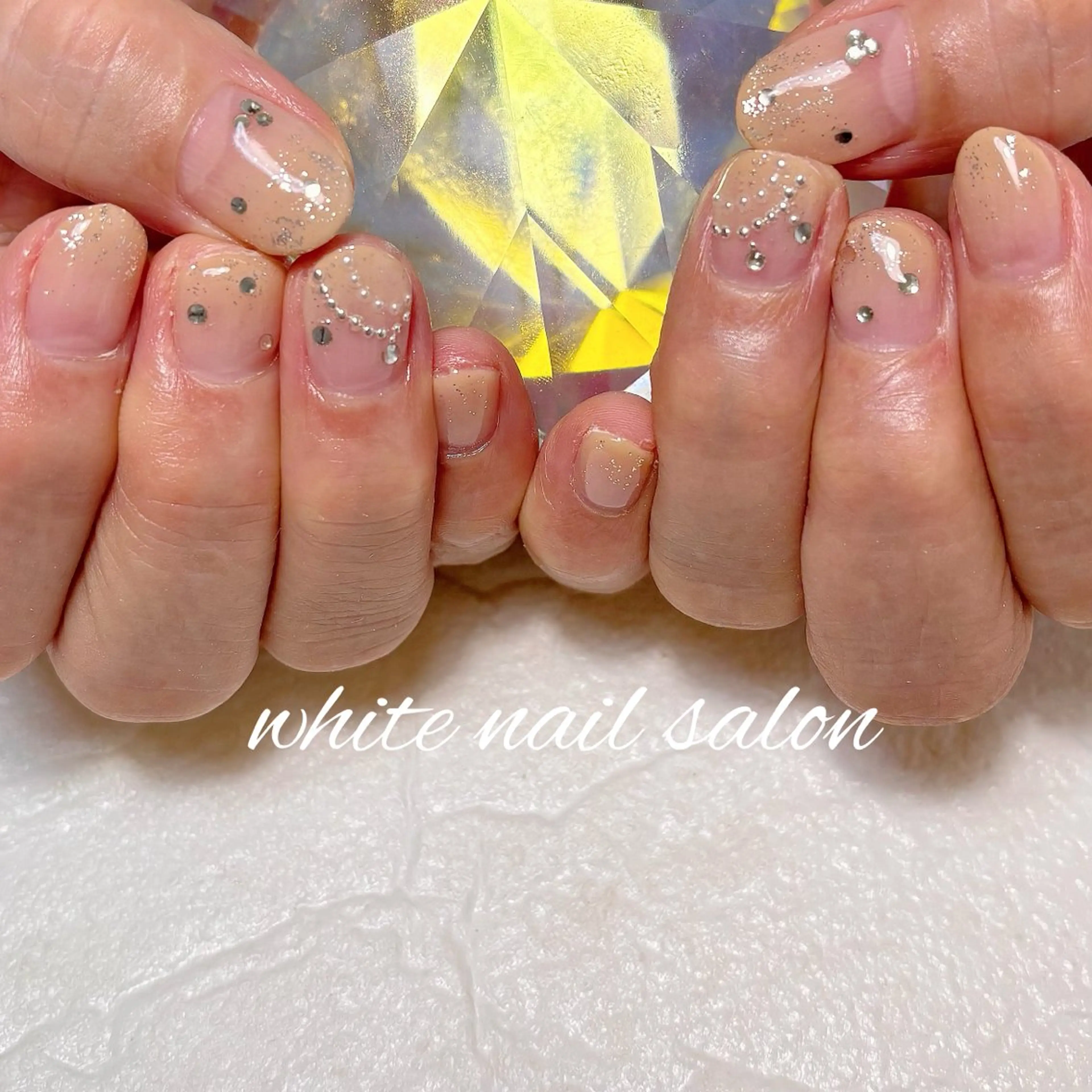 ネイル フットネイル ラメ(グリッター) ハンドネイル white nail salonのネイルデザイン
