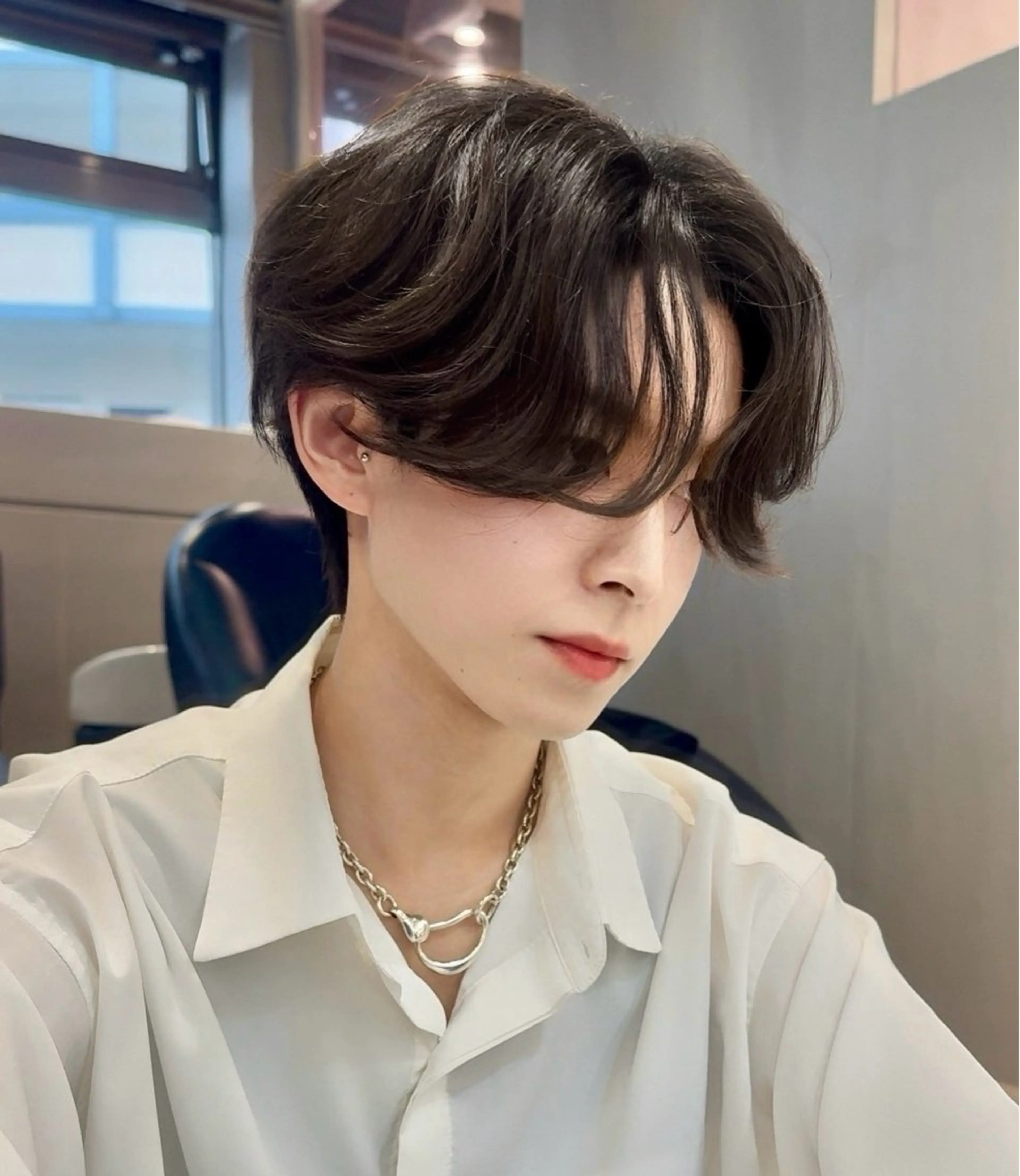 ショート メンズ センターパート 巻ける縮毛矯正/ボブ 小顔カット大和田拓夢のヘアスタイル