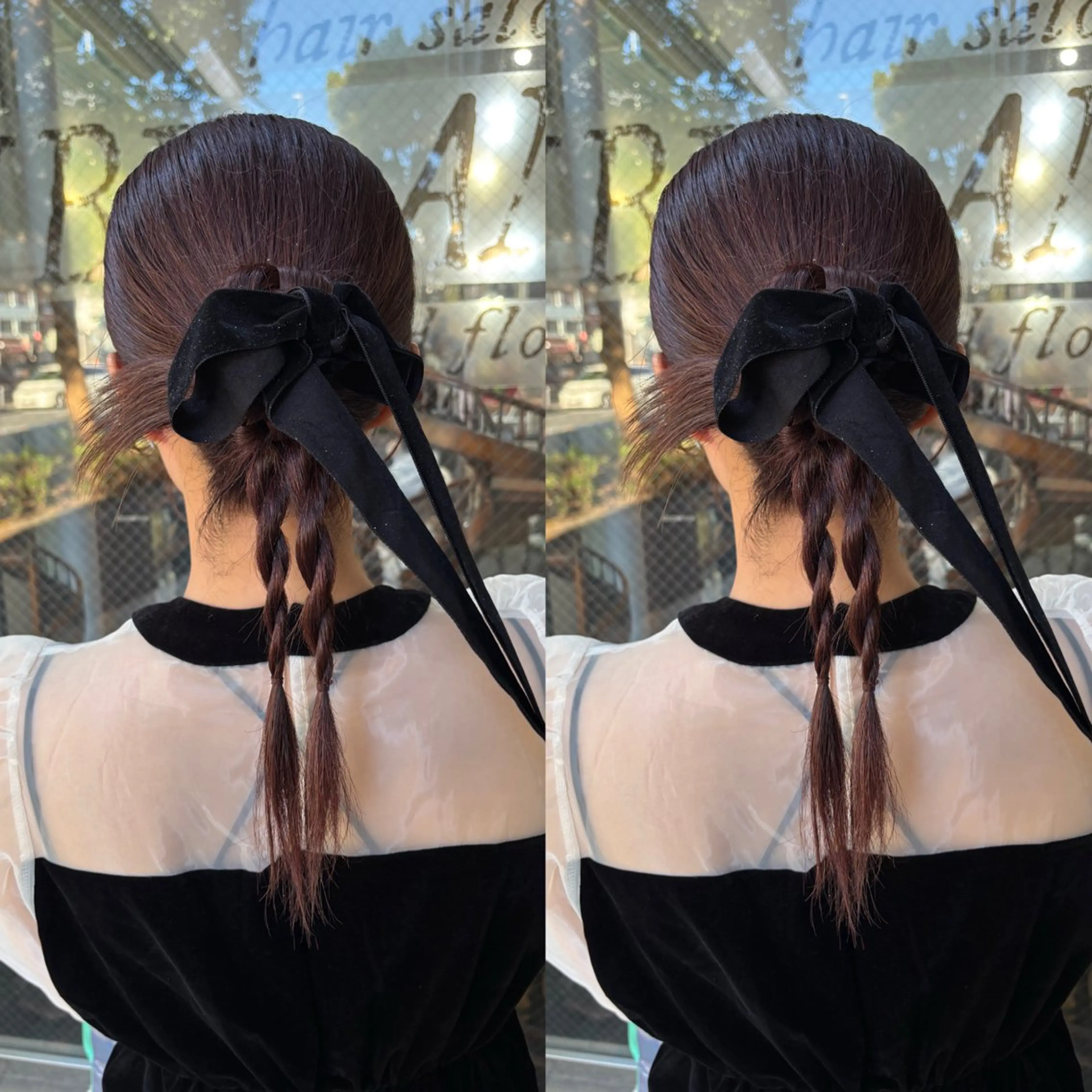 セミロング ヘアアレンジ ヘアセット 💎ハイトーン/艶 カラー モエカ💎のヘアスタイル