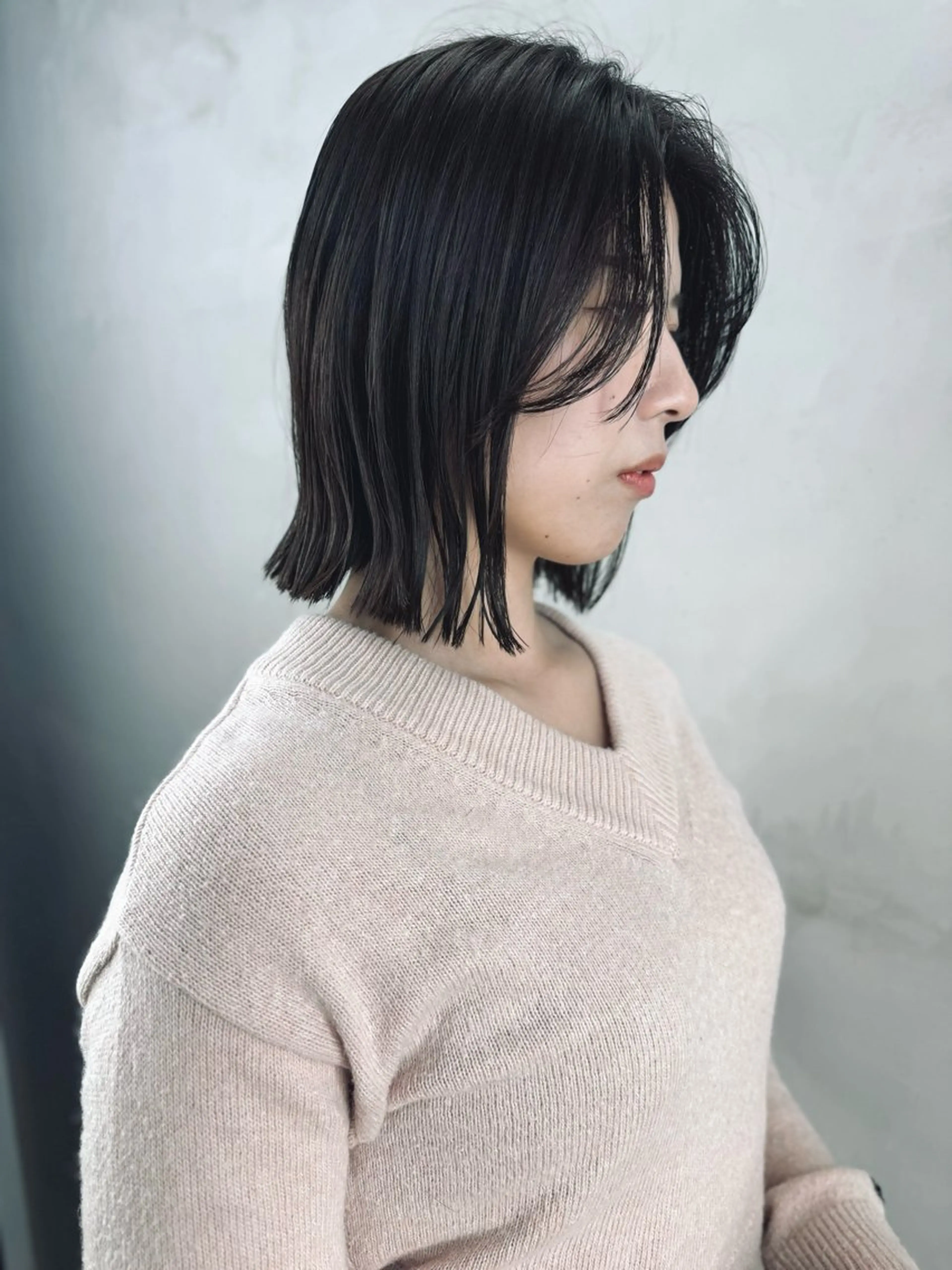 ミディアム アンブレラカラー ポイントカラーのヘアスタイル