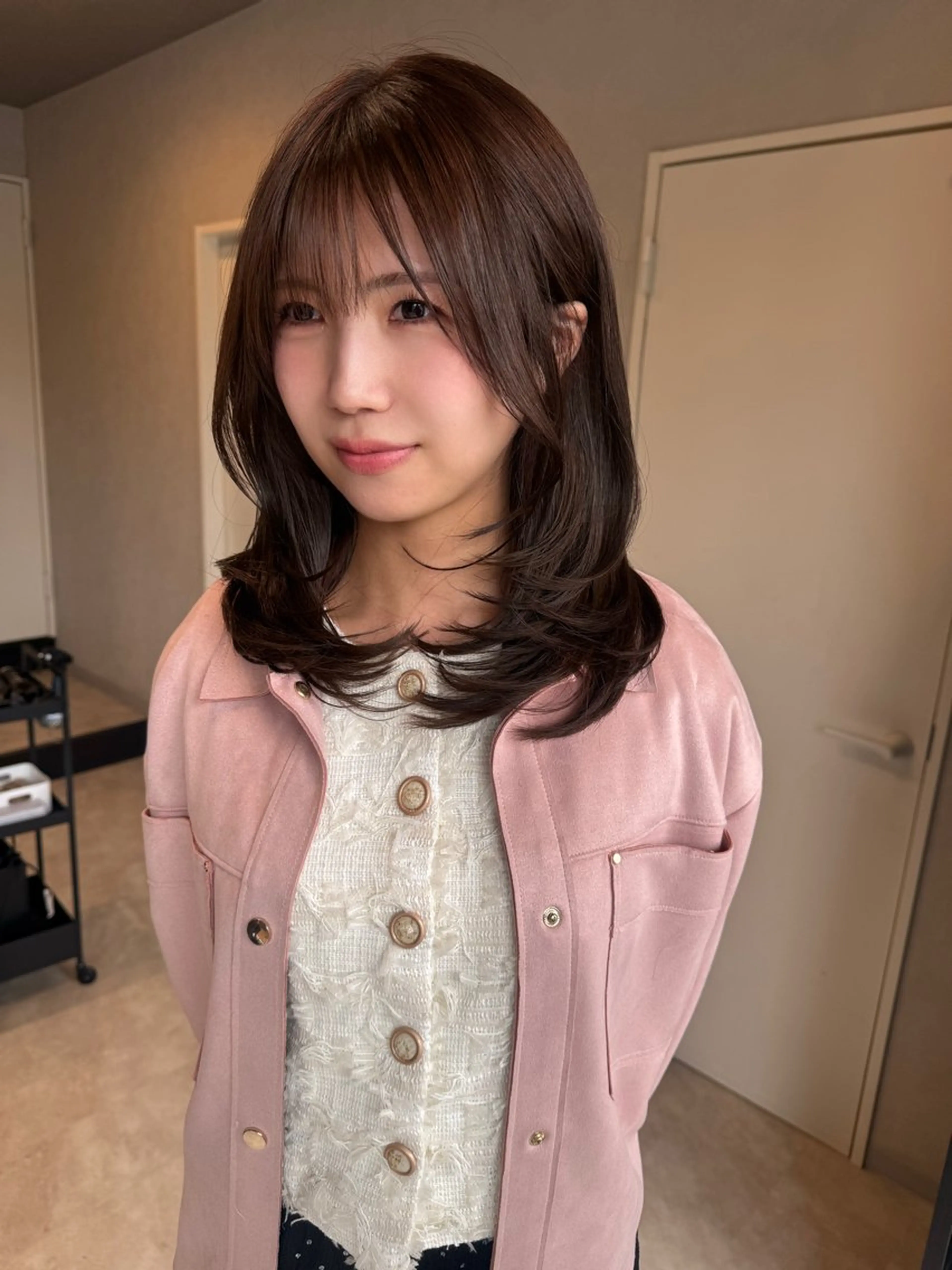 ミディアム カラー ミディアムレイヤー レイヤーカット カット 透明カラー/レイヤー misaki °＊のヘアスタイル