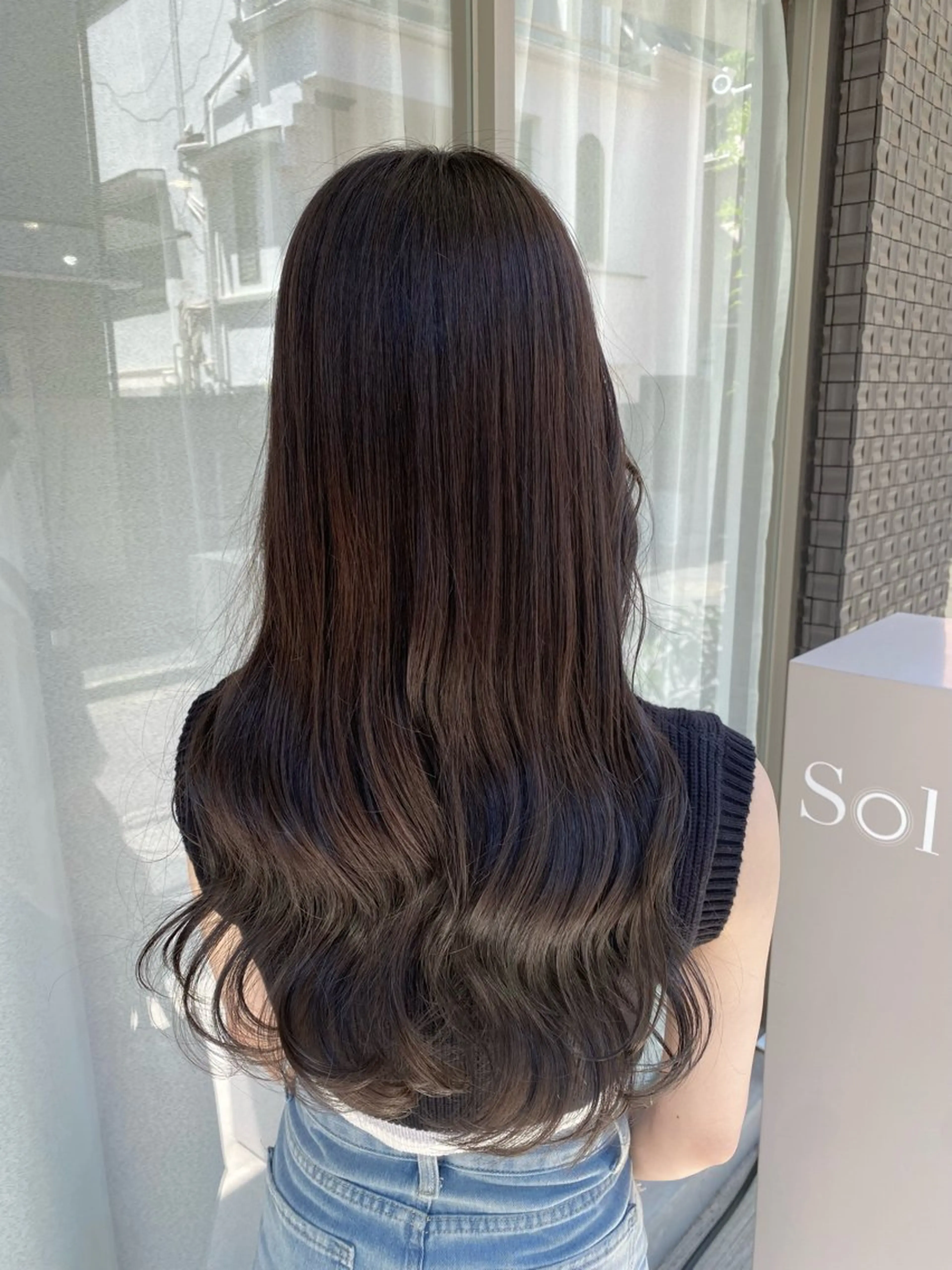 ロング カラー グレージュ カット ヘアカラー トリートメント グレージュ/レイヤー /韓国ヘア/RISAのヘアスタイル