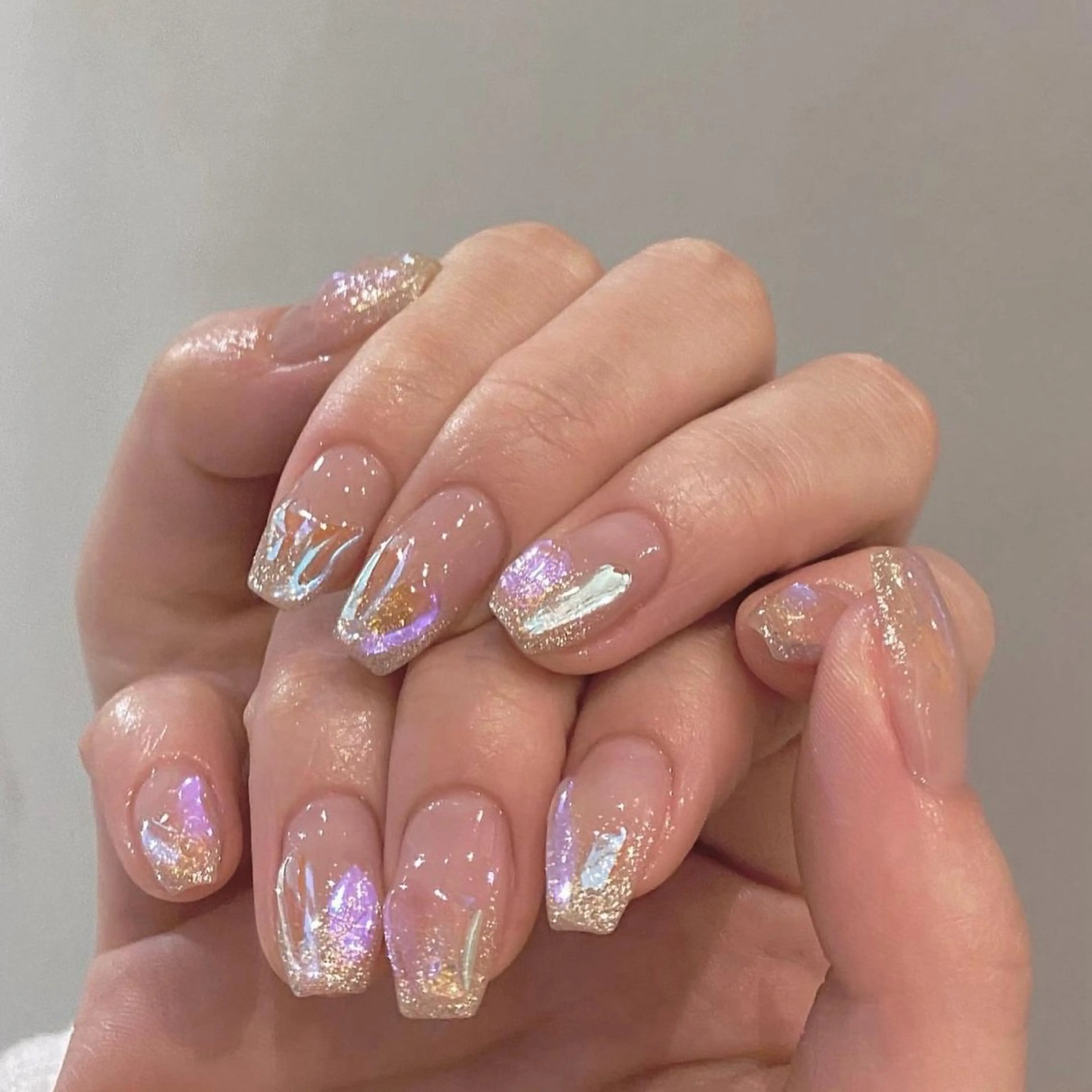 ネイル オーロラネイル チークネイル 長さ出し フットネイル フレンチネイル ハンドネイル J&C Nail Salon吉祥寺所属・Yu Ki ネイルのネイルデザイン