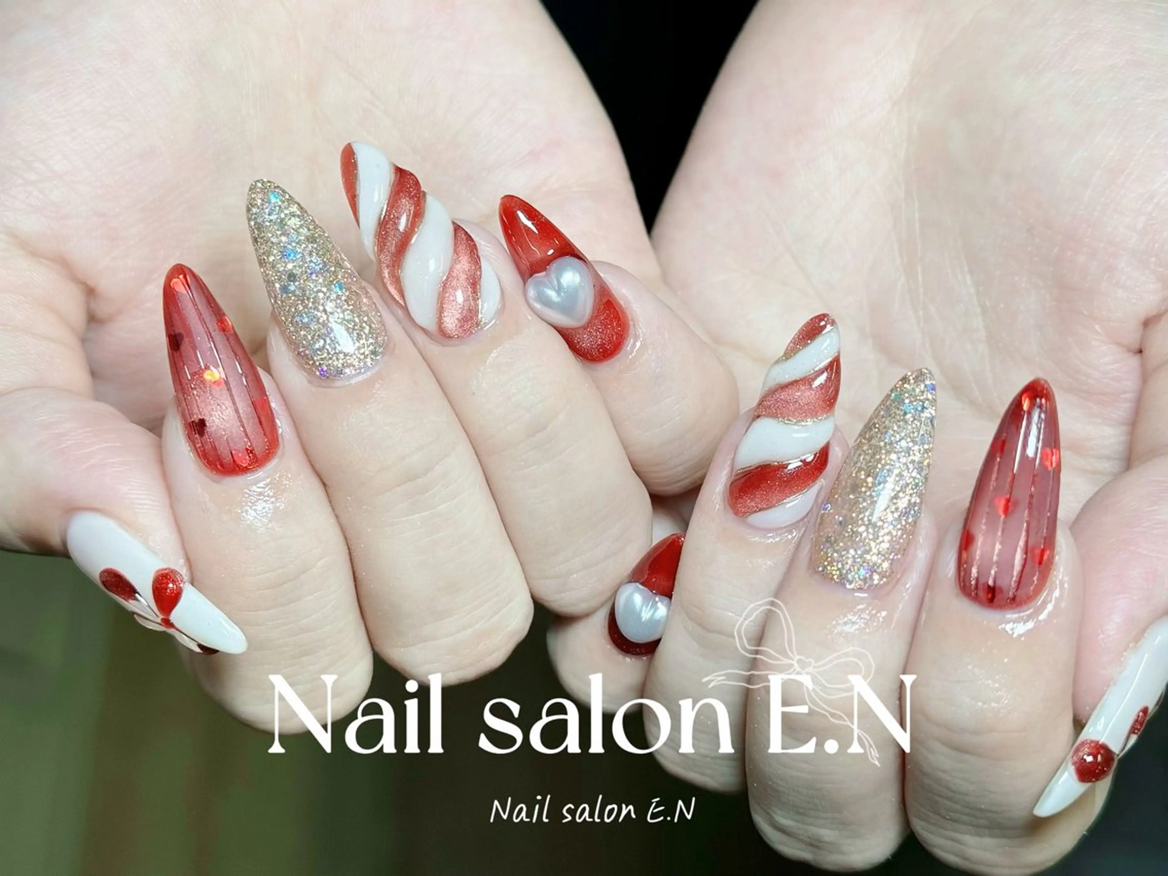 ネイル アートネイル オーロラネイル ブラウン クリアネイル フレンチネイル ハンドネイル E.N🦋 長さ出し/持ち込みのネイルデザイン