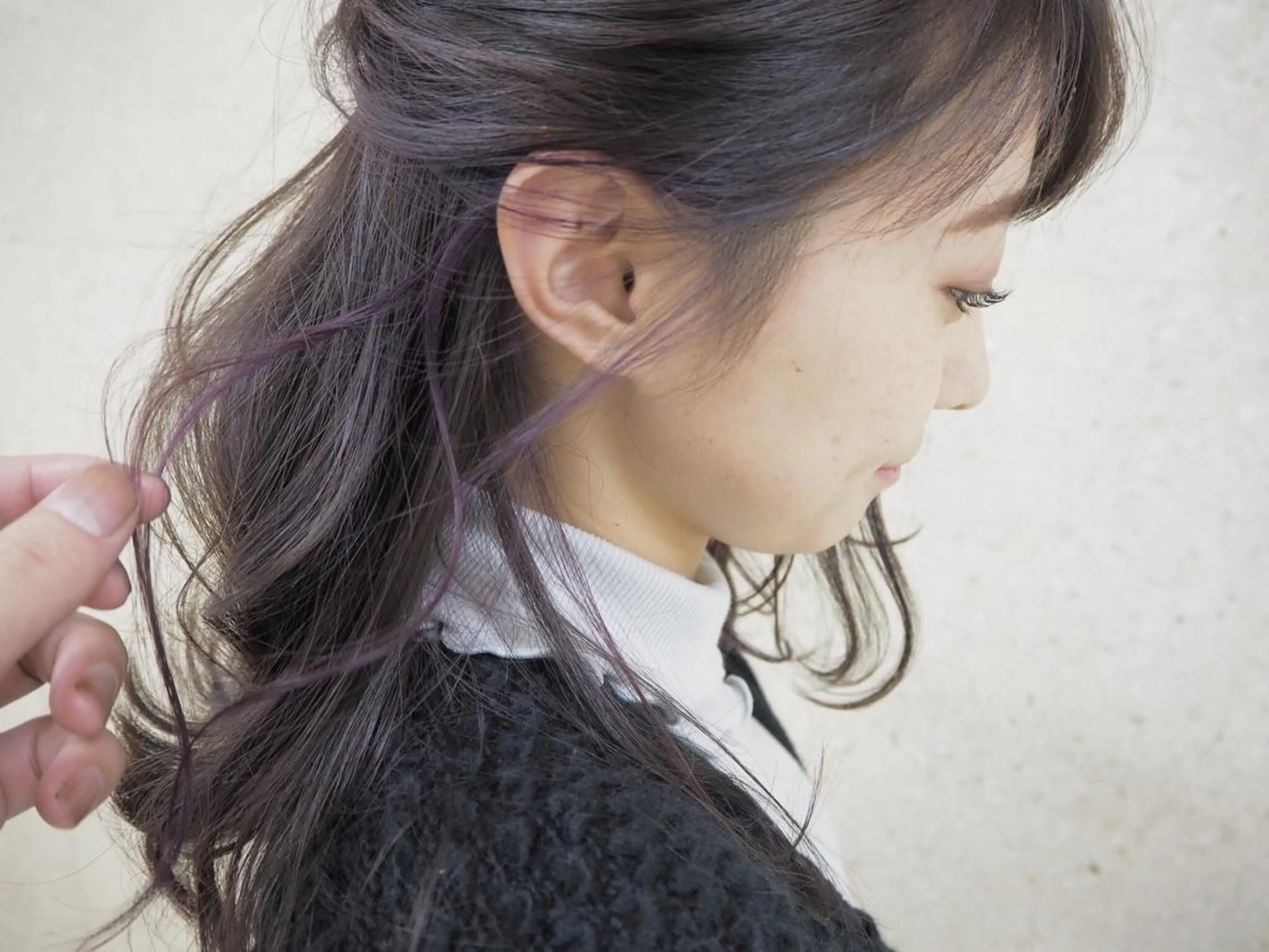 ミディアム カラー カット ヘアカラー トリートメント 菅村 勇亮のヘアスタイル