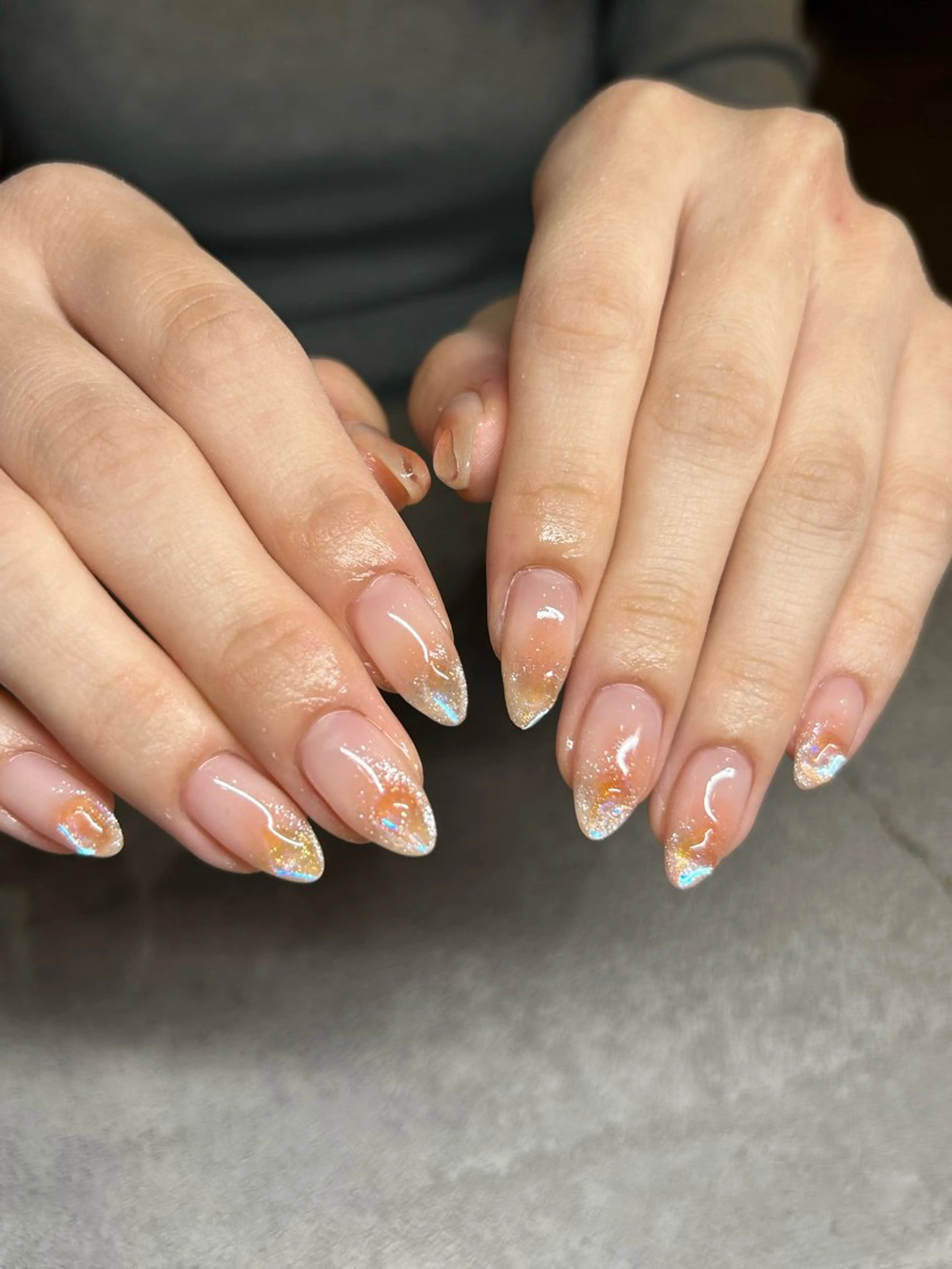 ネイル 氷ネイル・うるうるネイル ハンドネイル 平出 こころのネイルデザイン