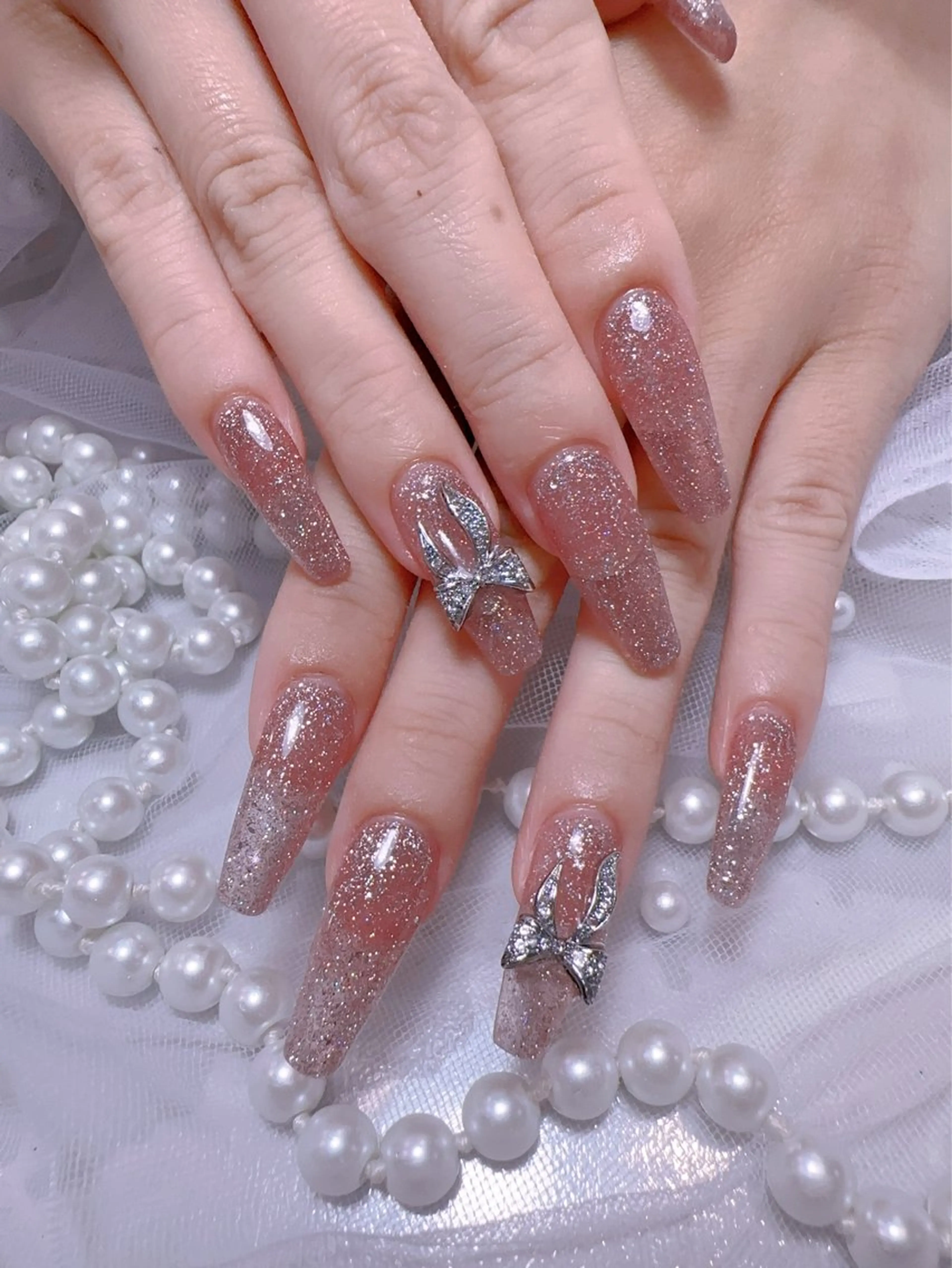 ネイル アートネイル フラッシュネイル フレンチネイル ジェルネイル ガラスフレンチ ハンドネイル You&Me Miyuのネイルデザイン