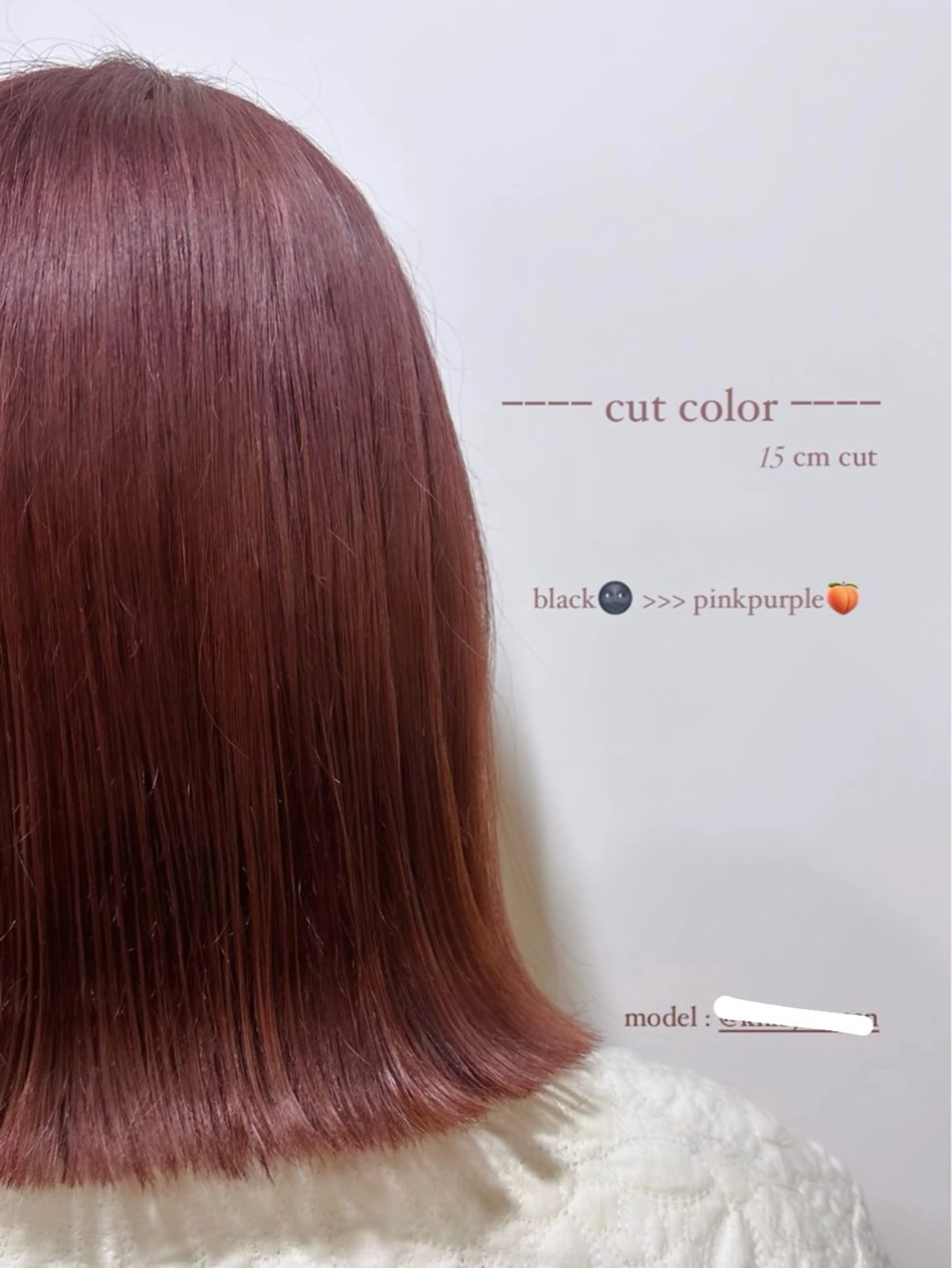 カラー 壁 菜乃葉のヘアスタイル