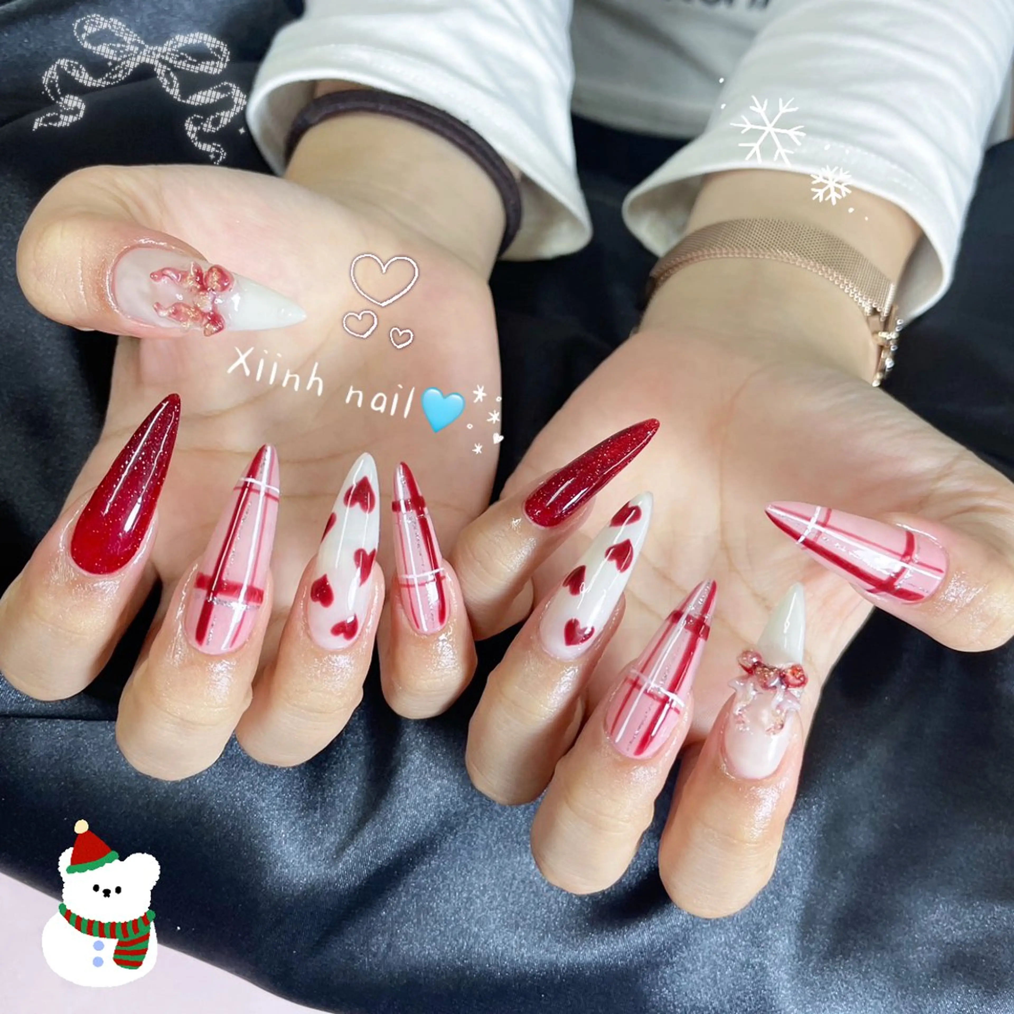 ネイル ブラウン チークネイル 桜ネイル 長さ出し フットネイル ハンドネイル XIINH NAIL SALONのネイルデザイン
