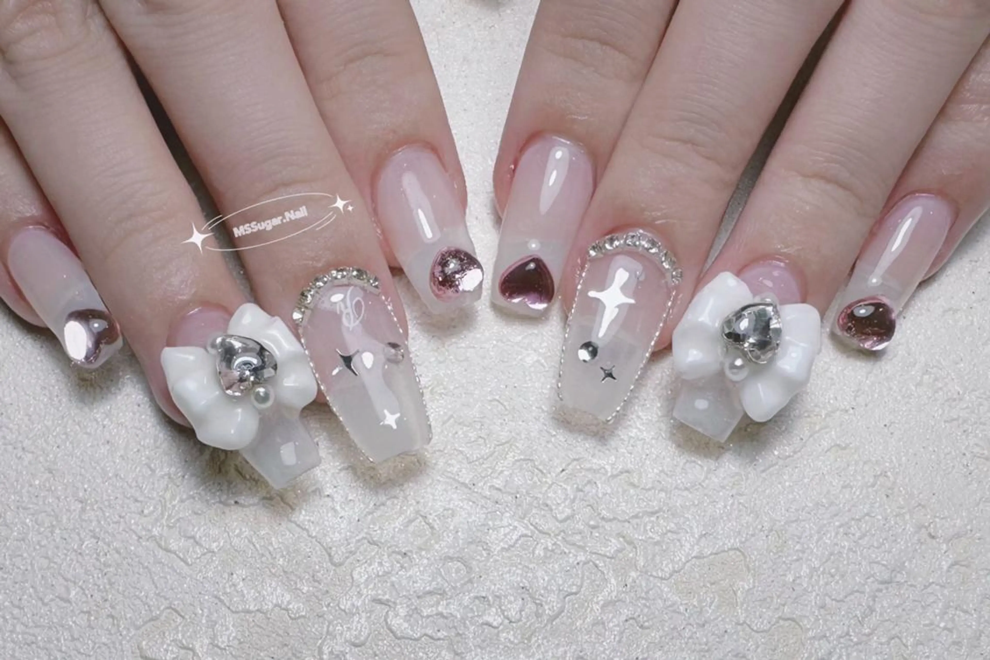 ネイル ロングネイル スカルプネイル ネイルチップ ワンホンネイル MSSugar Nailのネイルデザイン