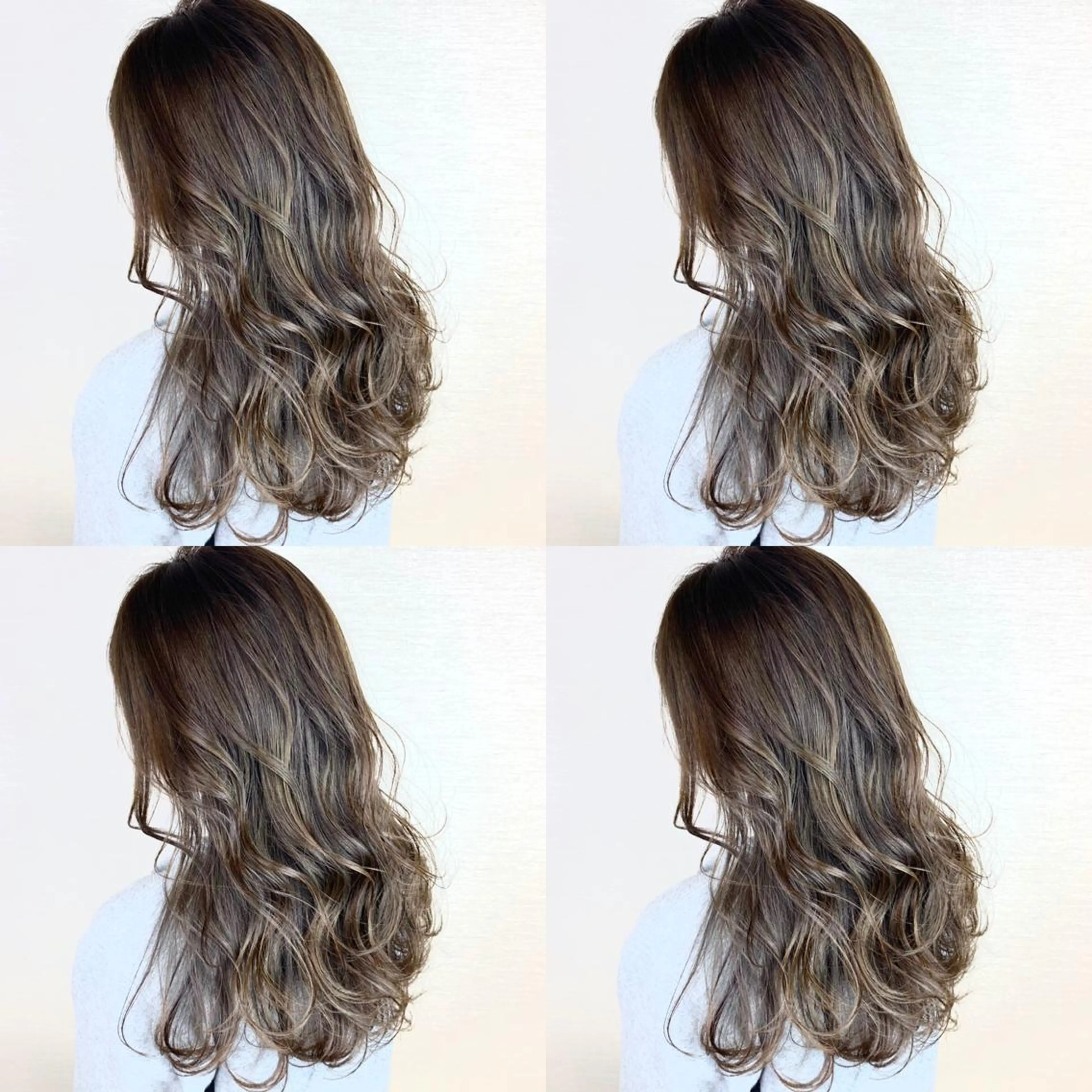 ロング カラー 韓国レイヤーカット/ ダブルカラーのヘアスタイル