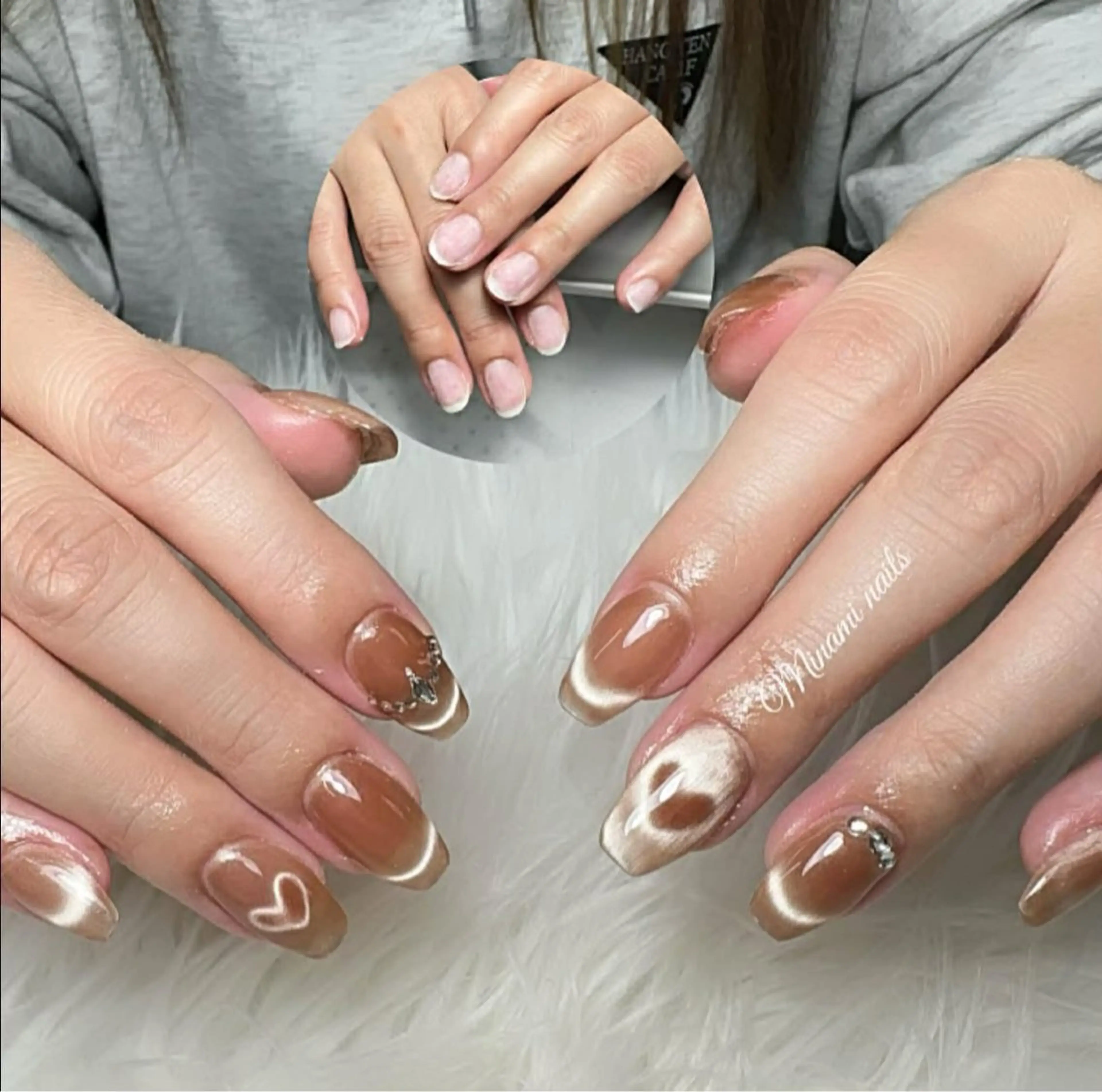 ネイル アートネイル オーロラネイル ガーリー キラキラネイル 韓国ネイル フットネイル Minami Nailsのネイルデザイン