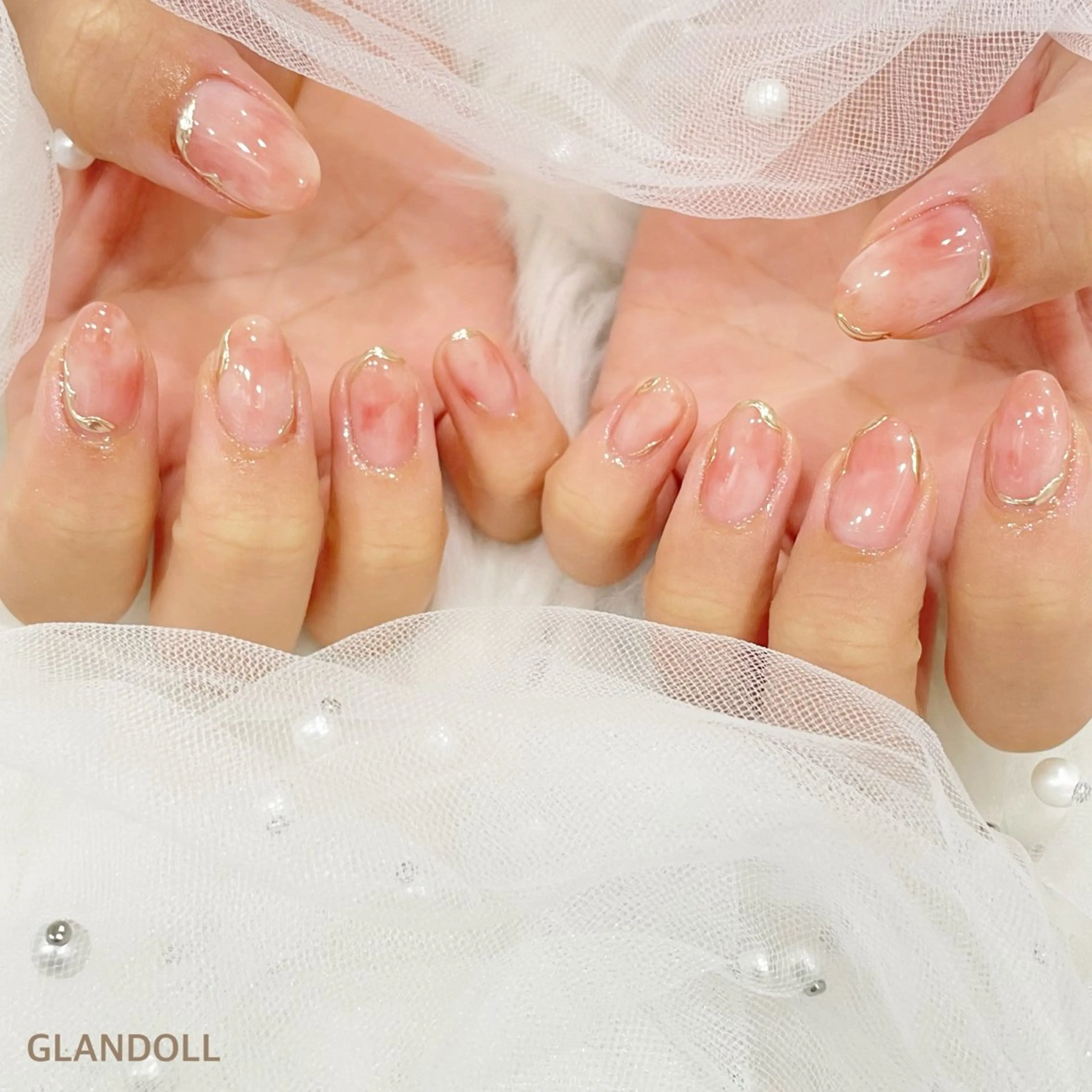 ネイル 大理石ネイル(マーブル) ハンドネイル GLANDOLL YURIのネイルデザイン