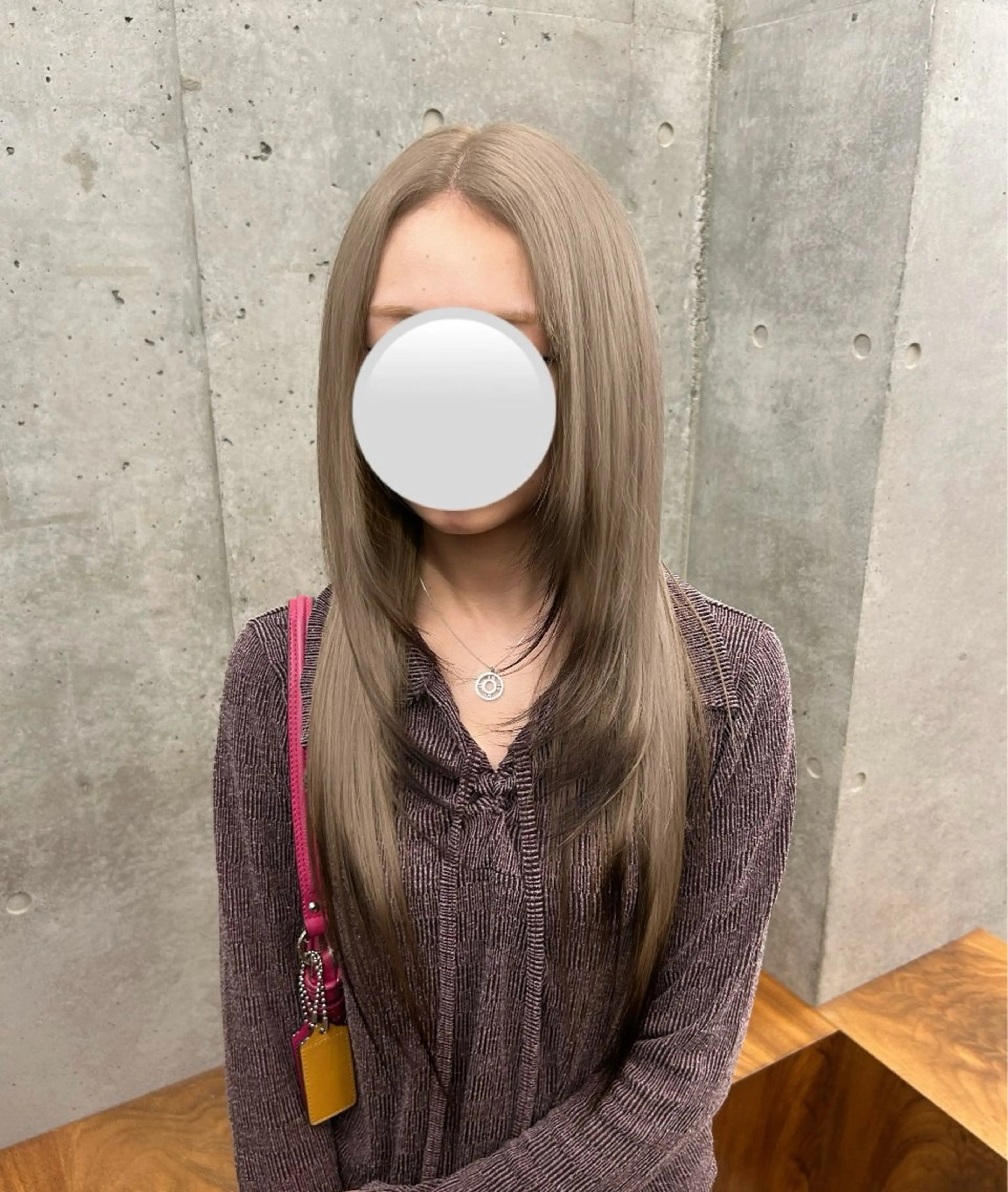 ロング ロングレイヤー レイヤーカット ロング 💙ハイトーン／韓国 style あかねのヘアスタイル