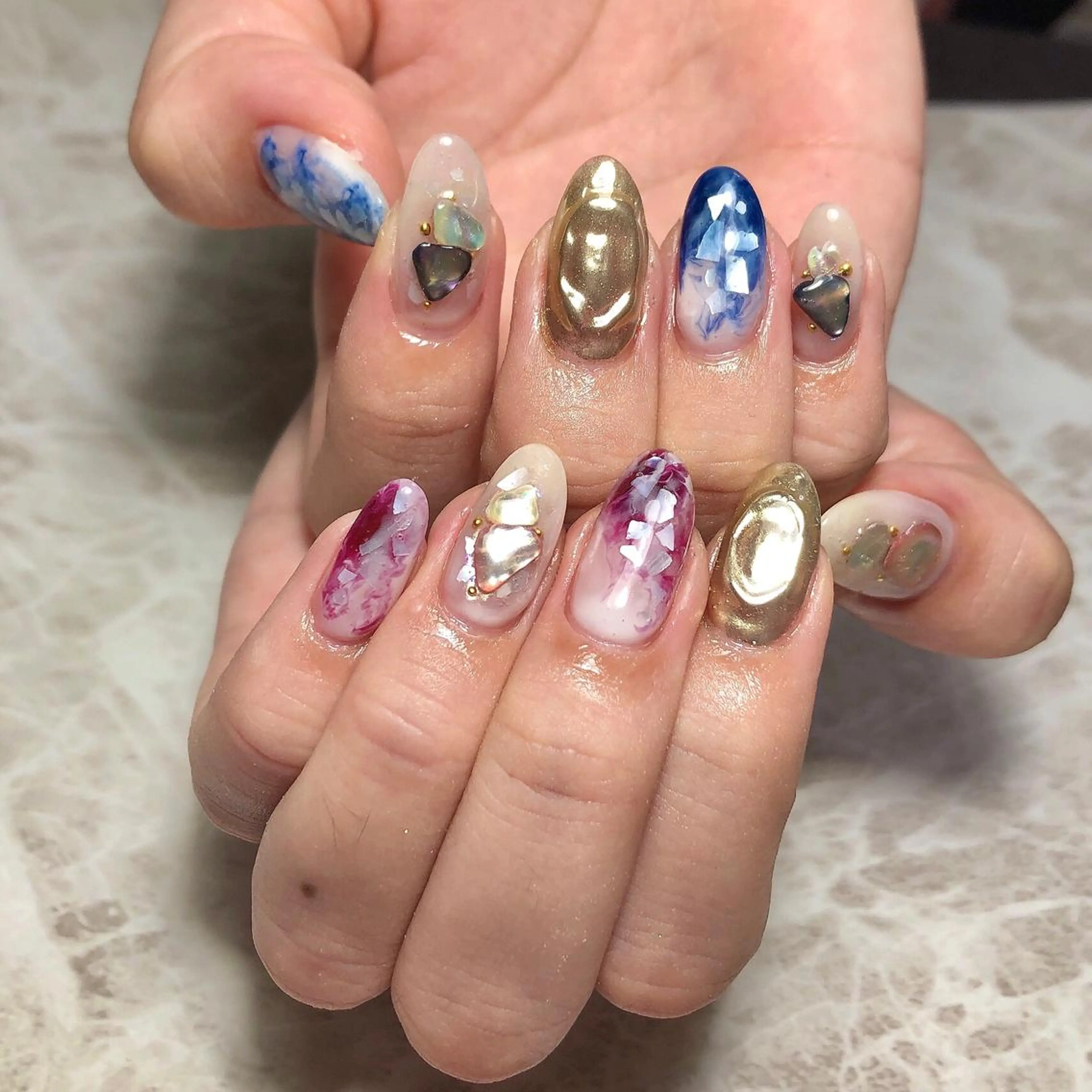 ネイル ジェルネイル ニュアンスネイル スカルプネイル 夏ネイル しば まなみのネイルデザイン