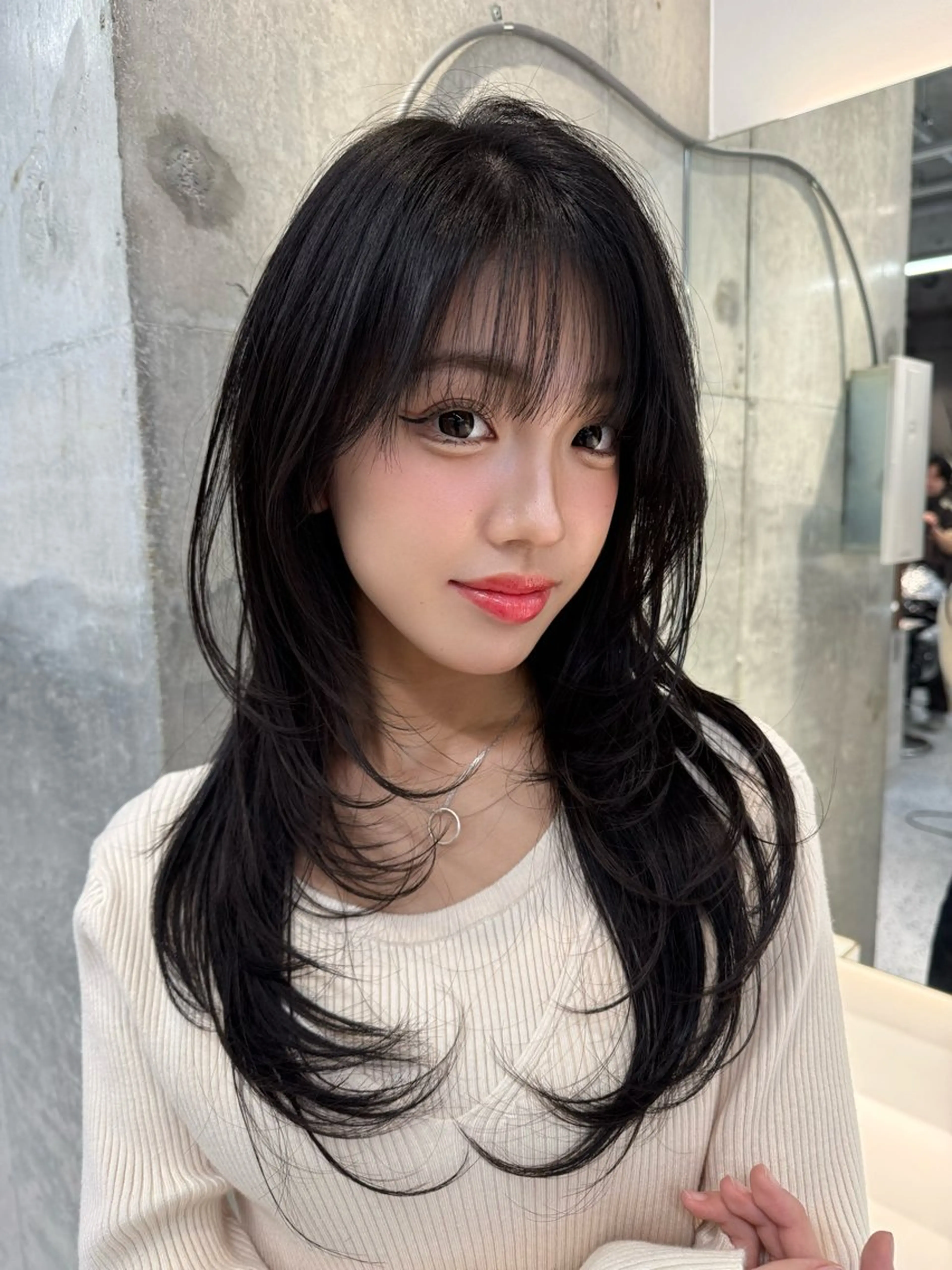 セミロング カラー 透明感カラー 髪質改善 韓国風ヘア レイヤーカット トリートメント カット ヘアカラー トリートメント ✨レイヤー/韓国 /✨ヘア山下　遥のヘアスタイル