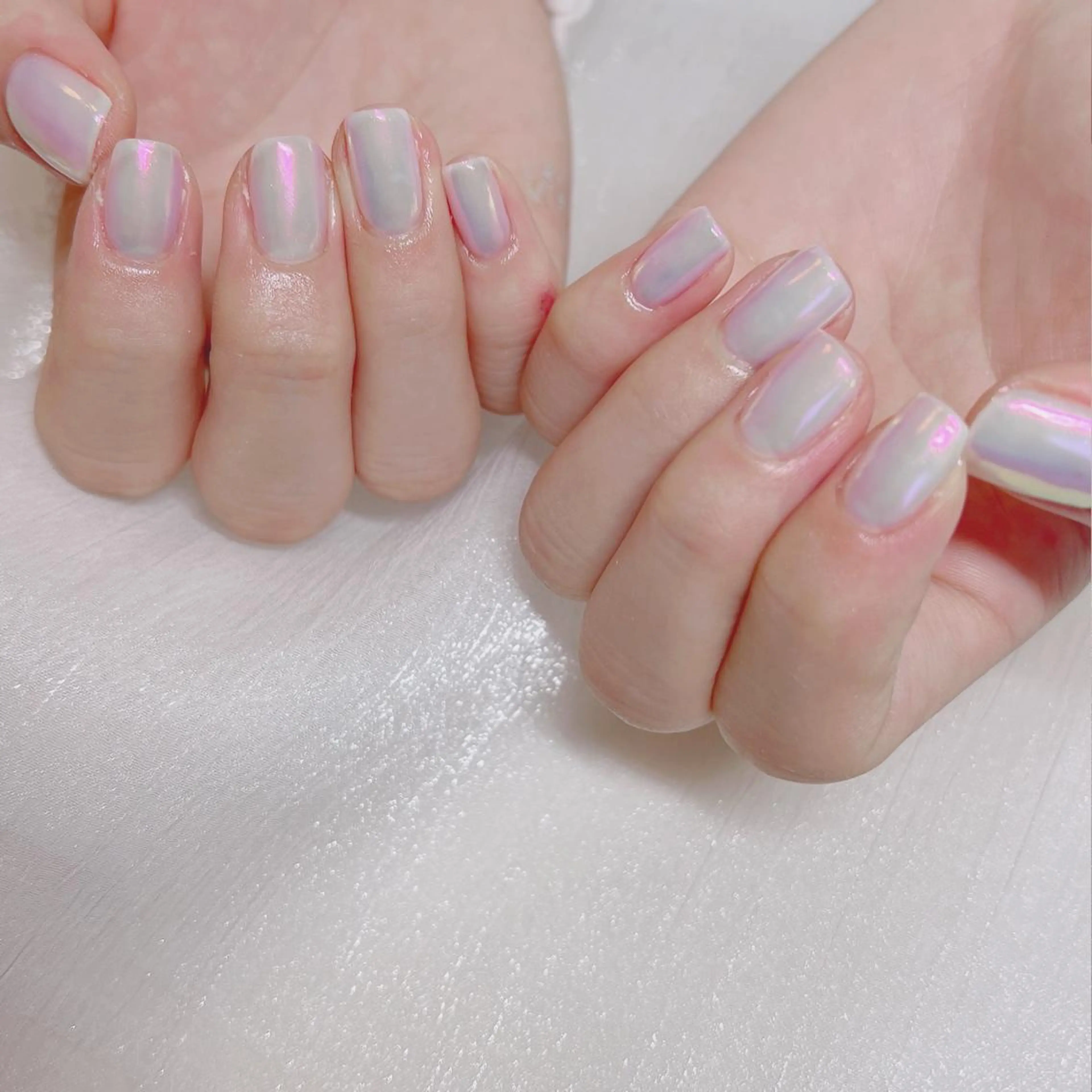 ネイル オーロラネイル フットネイル フレンチネイル ジェルネイル 韓国ネイル ハンドネイル ハンドケア 【ENサロン】 Rei🎀Nailのネイルデザイン