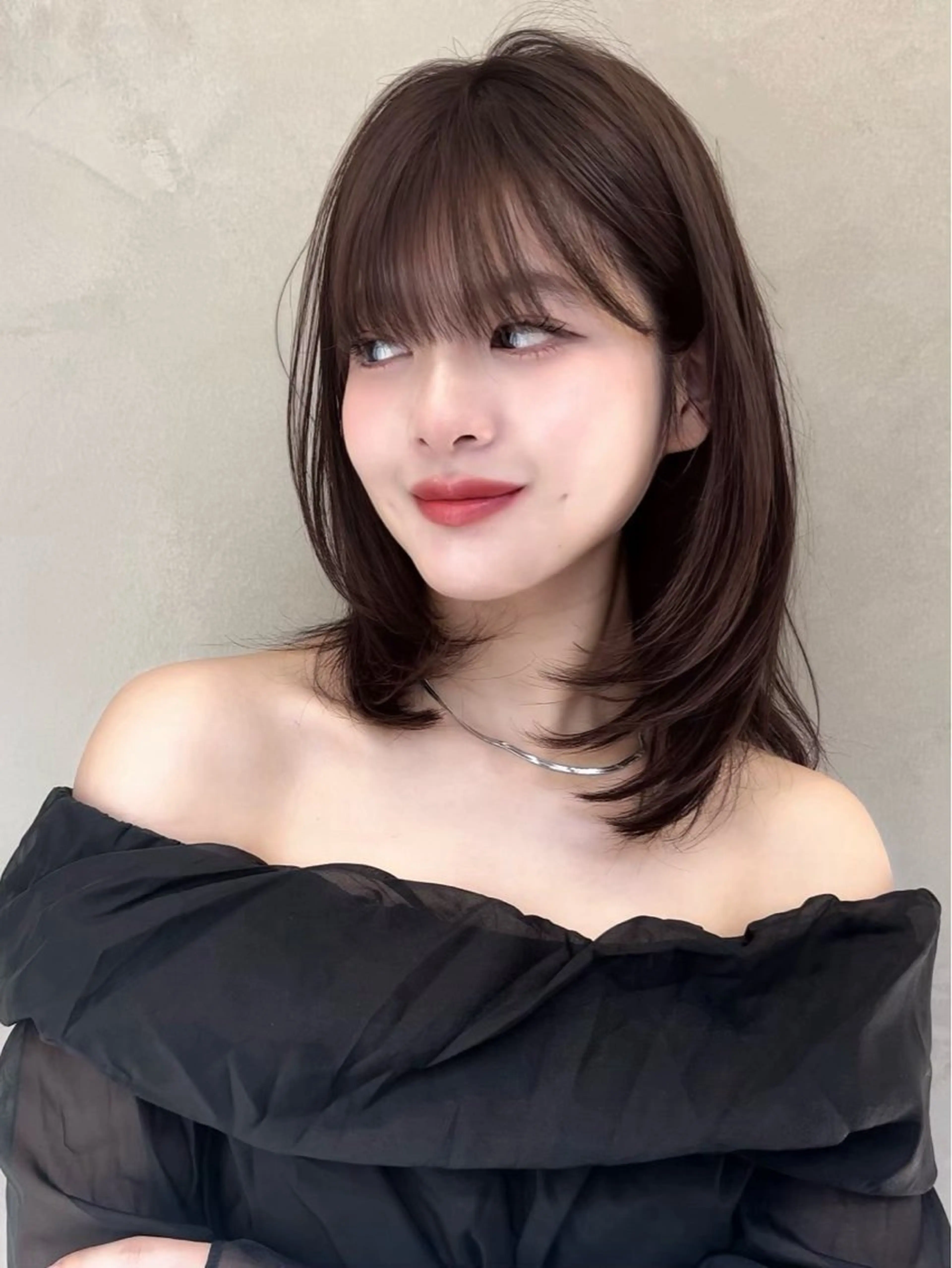 ミディアム カット 縮毛矯正 ブリーチなしW🎀 髪質改善／はのんのヘアスタイル