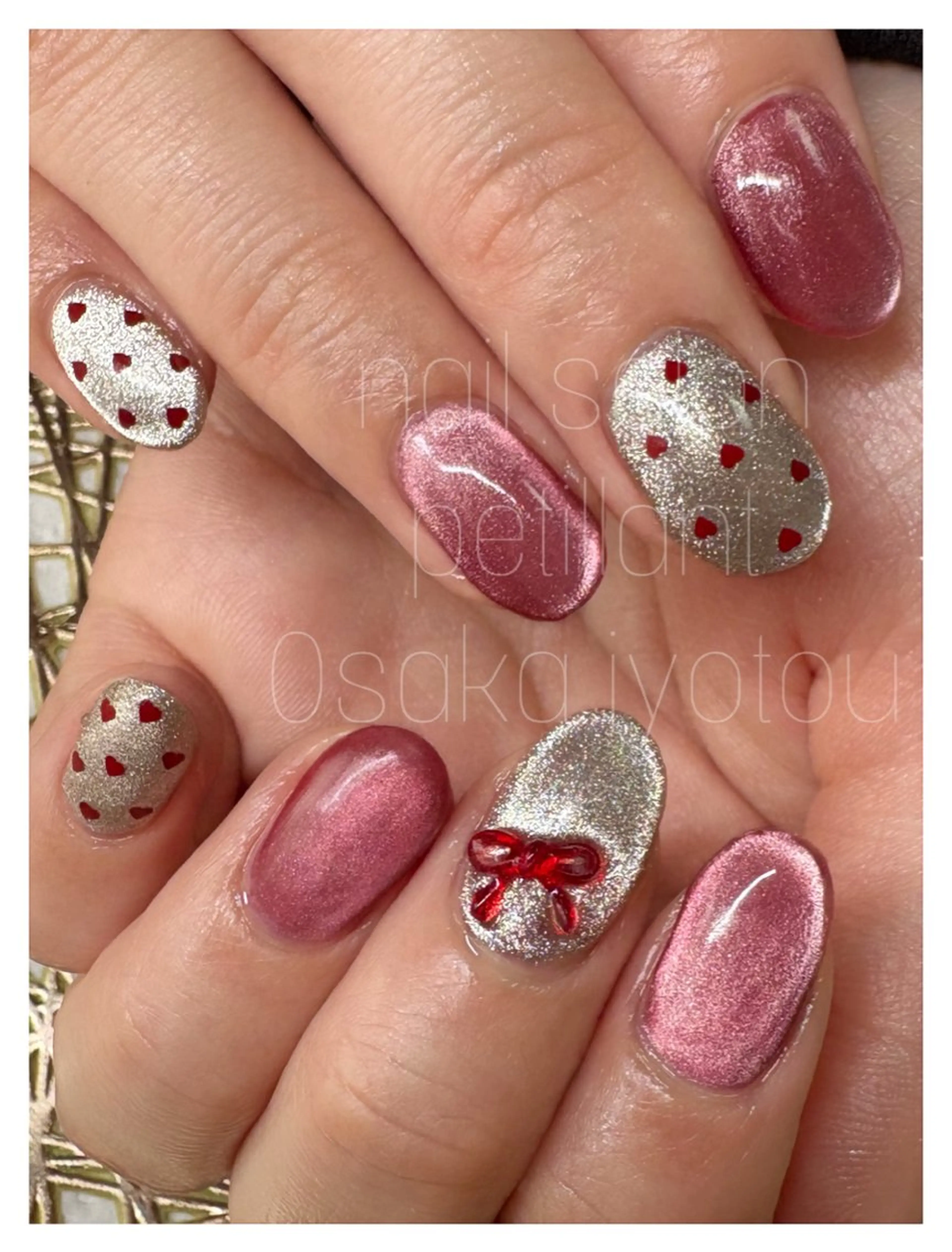 ネイル アートネイル バレンタイン nail salon petillantのネイルデザイン