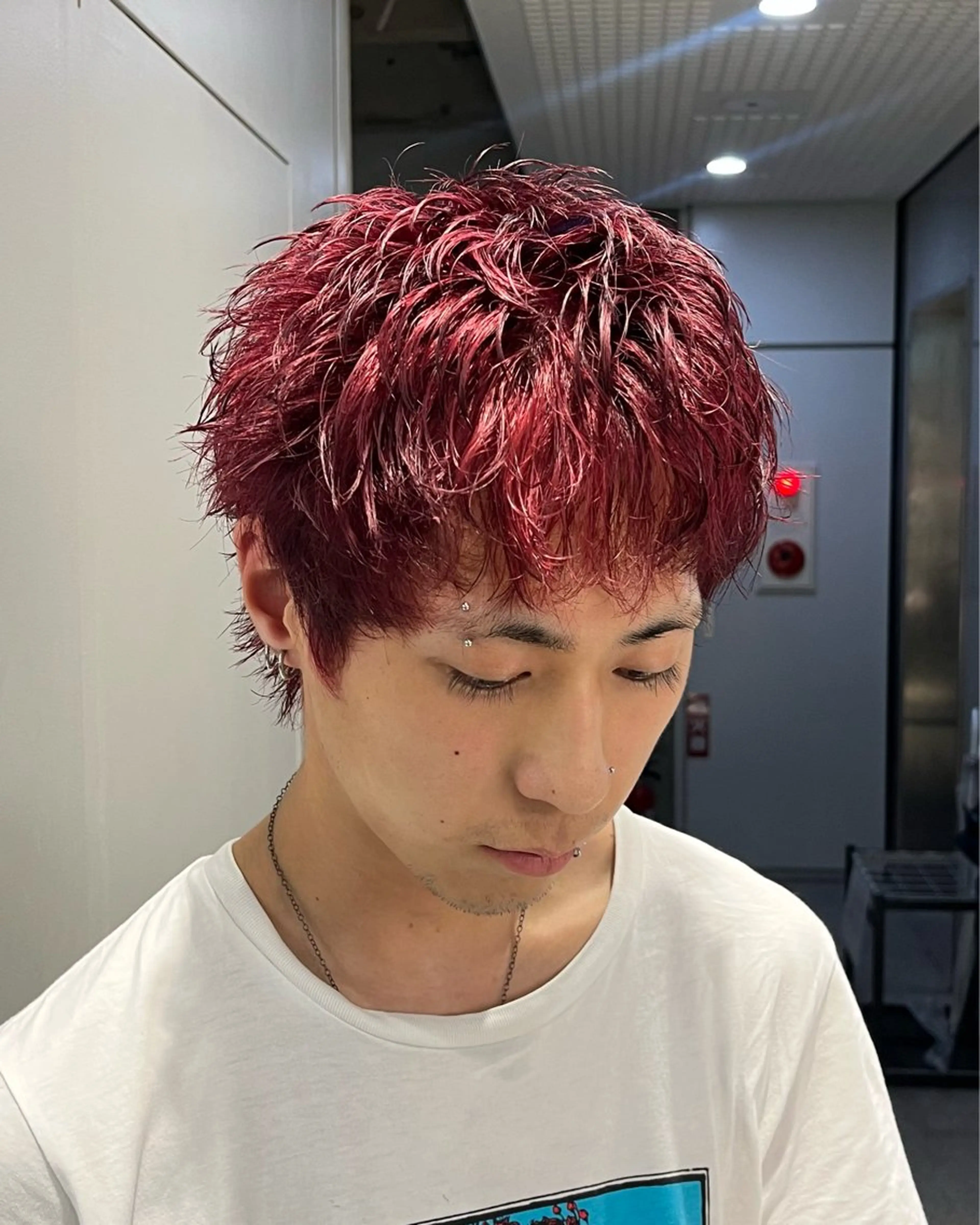 ショート カラー パーマ メンズ メンズショート スパイキーショート レッドカラー ショートヘア カット ヘアカラー 🔥メンズ 特化🔥菊水皐暉🔥のヘアスタイル