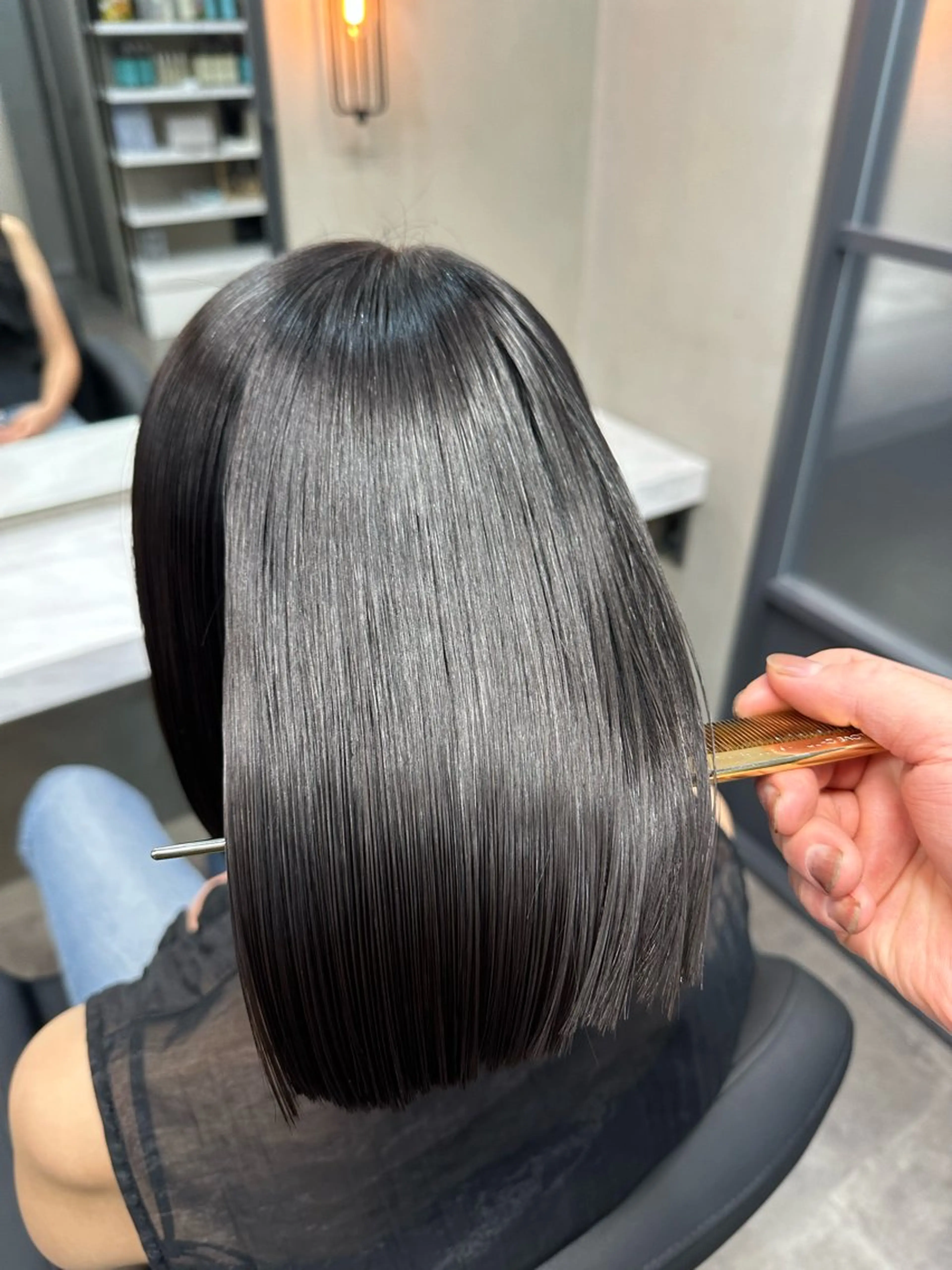 ミディアム カラー カット 縮毛矯正 トリートメント 髪質改善/縮毛矯正/ 田中勇次のヘアスタイル