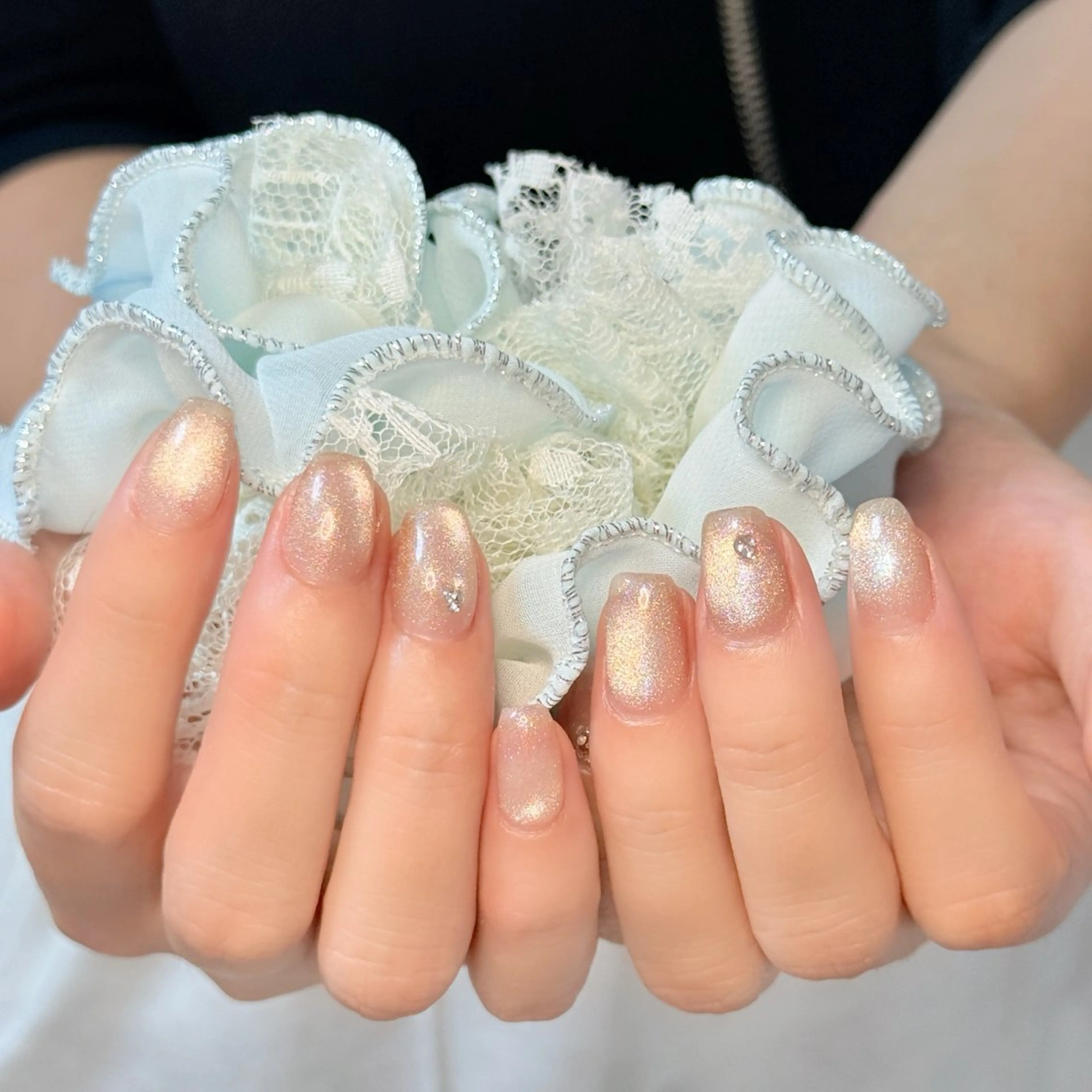 ネイル アートネイル オーロラネイル チークネイル フレンチネイル ガラスフレンチ 🎀🎀YooLi Nail Salonのネイルデザイン