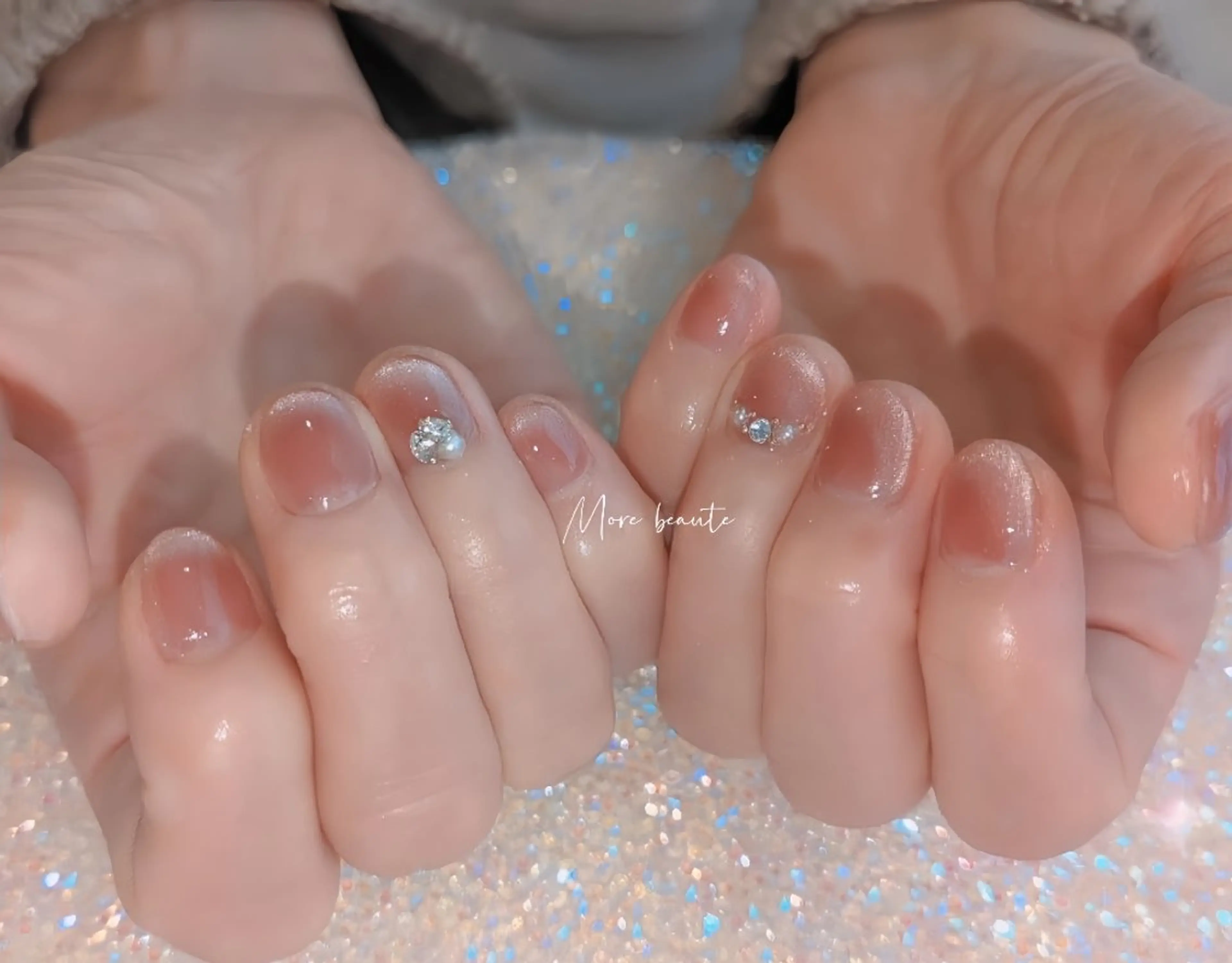 ネイル アートネイル ジェルネイル ハート 韓国ネイル マグネットネイル ハンドネイル I LOVE ME NAIL.｡.:*♡のネイルデザイン