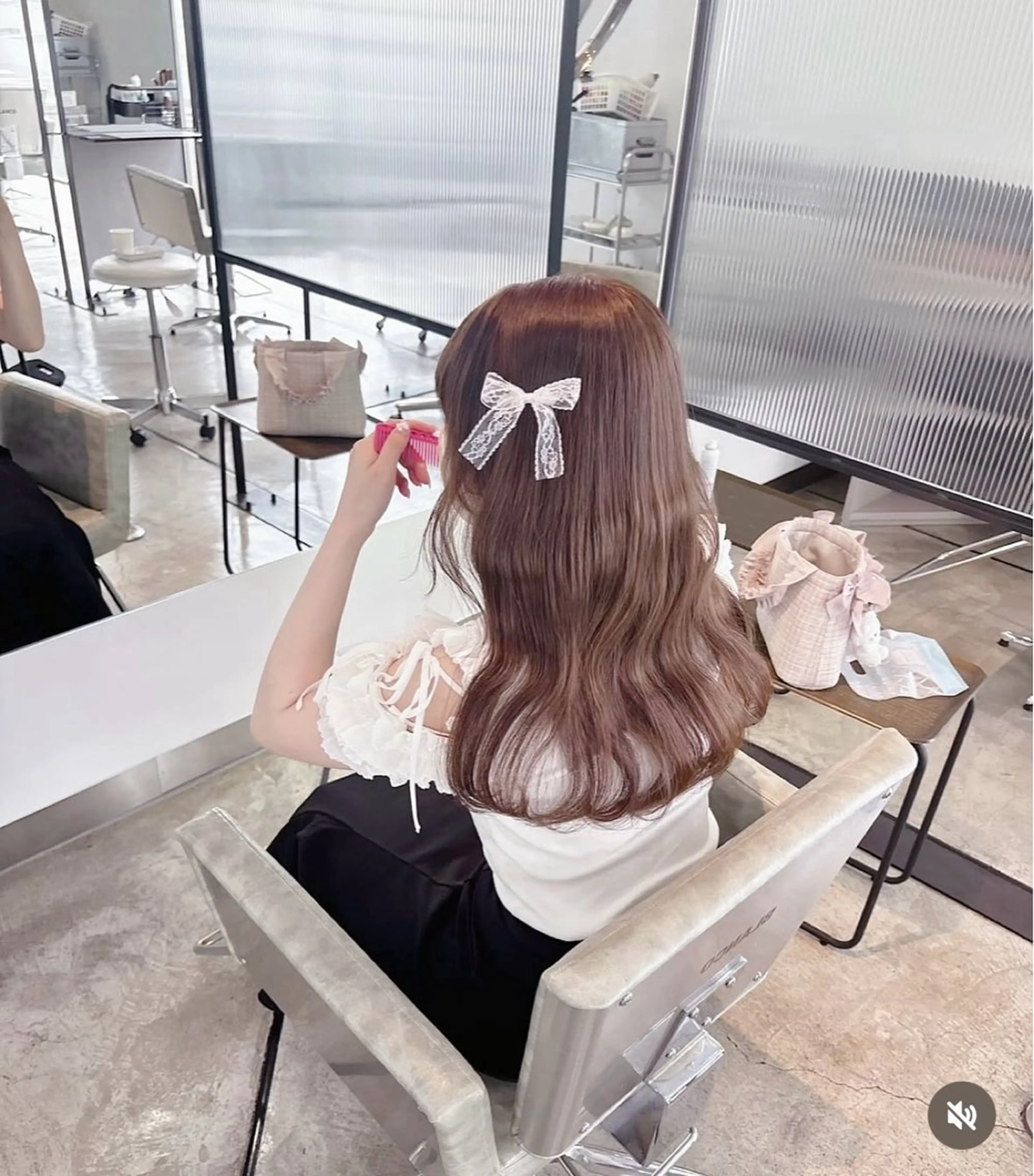 セミロング カット yui/ラベンダー/ ピンク/ワインレッドのヘアスタイル