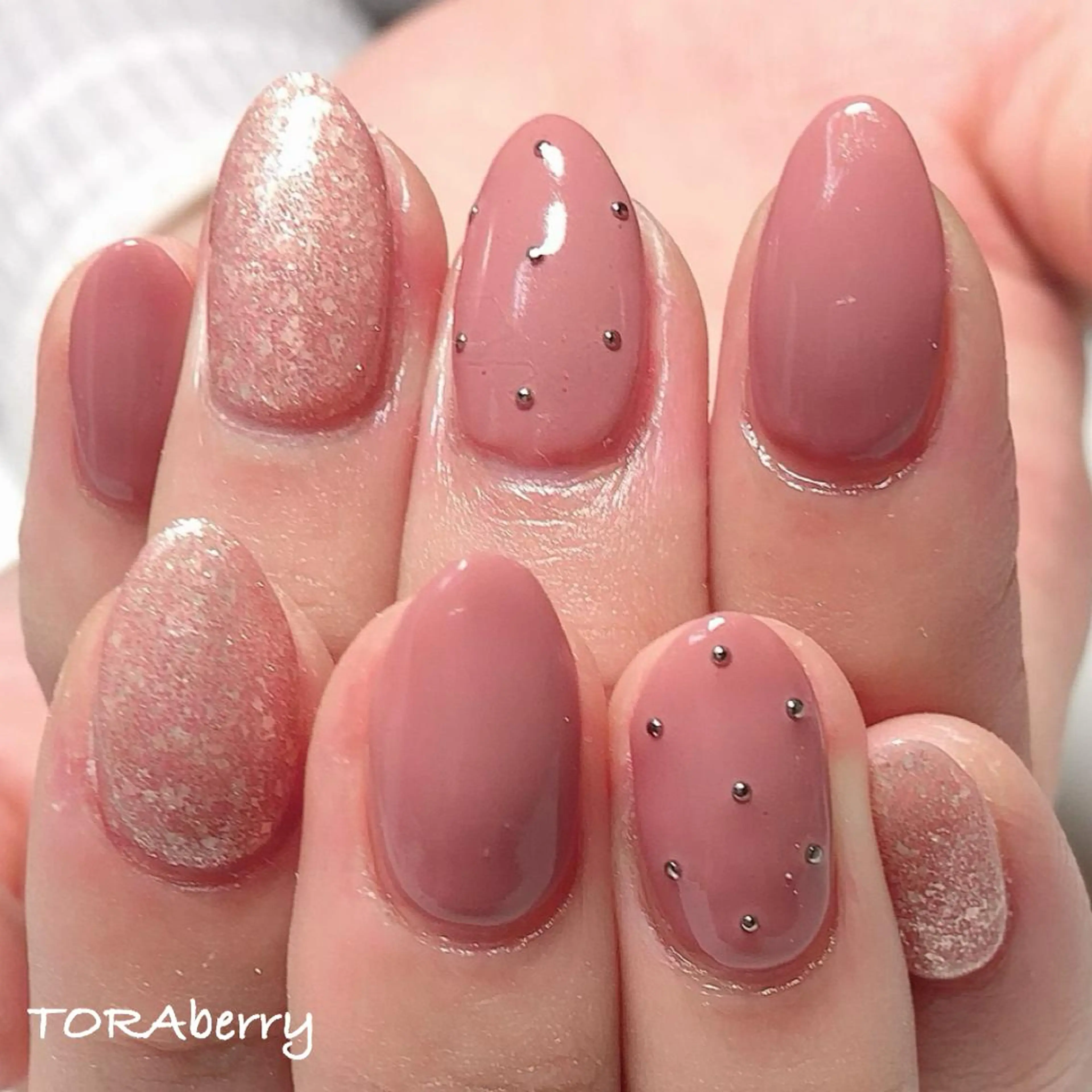 ネイル ピンク ピンクベージュ ハンドネイル ネイリスト なつみのネイルデザイン