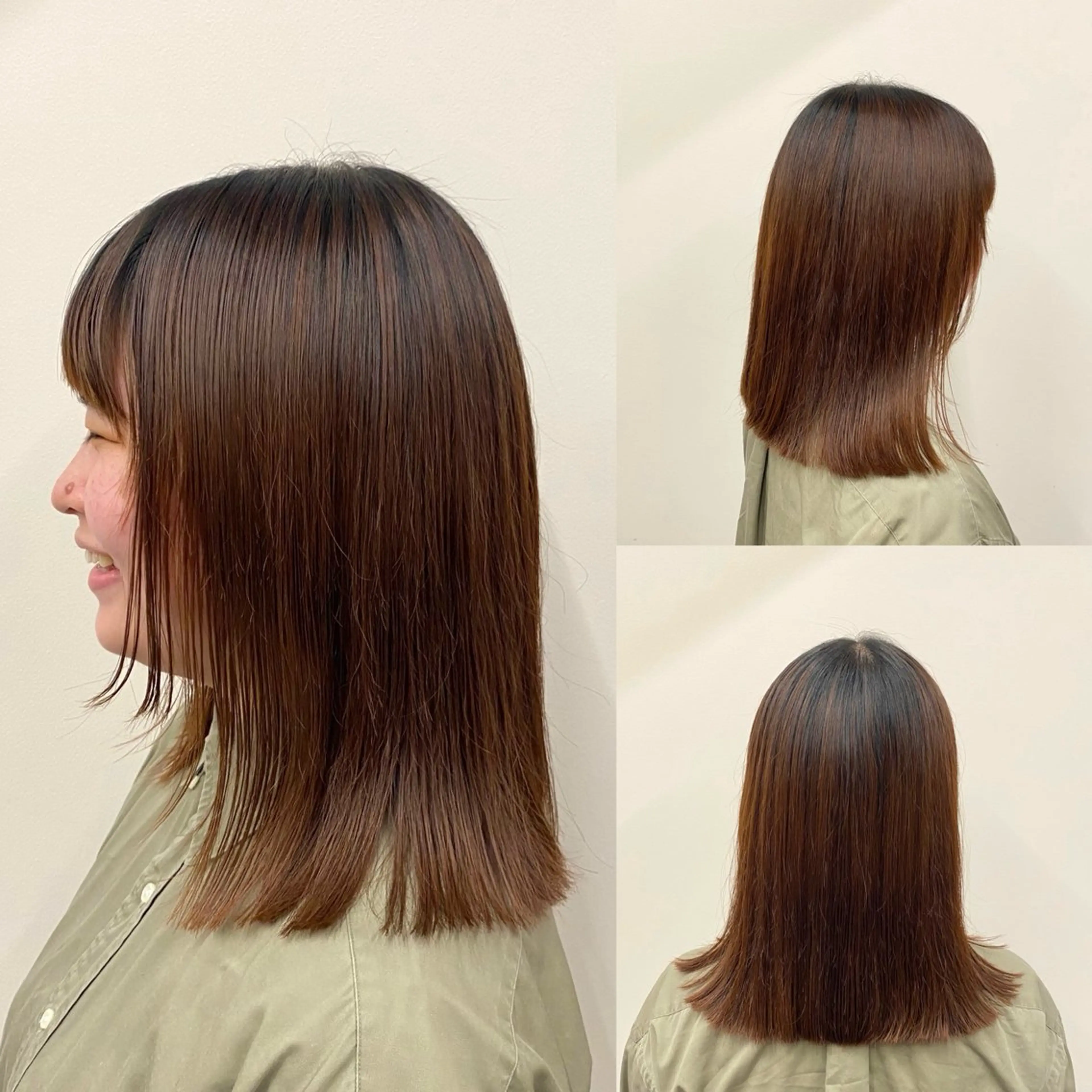 ミディアム しまうち まいのヘアスタイル