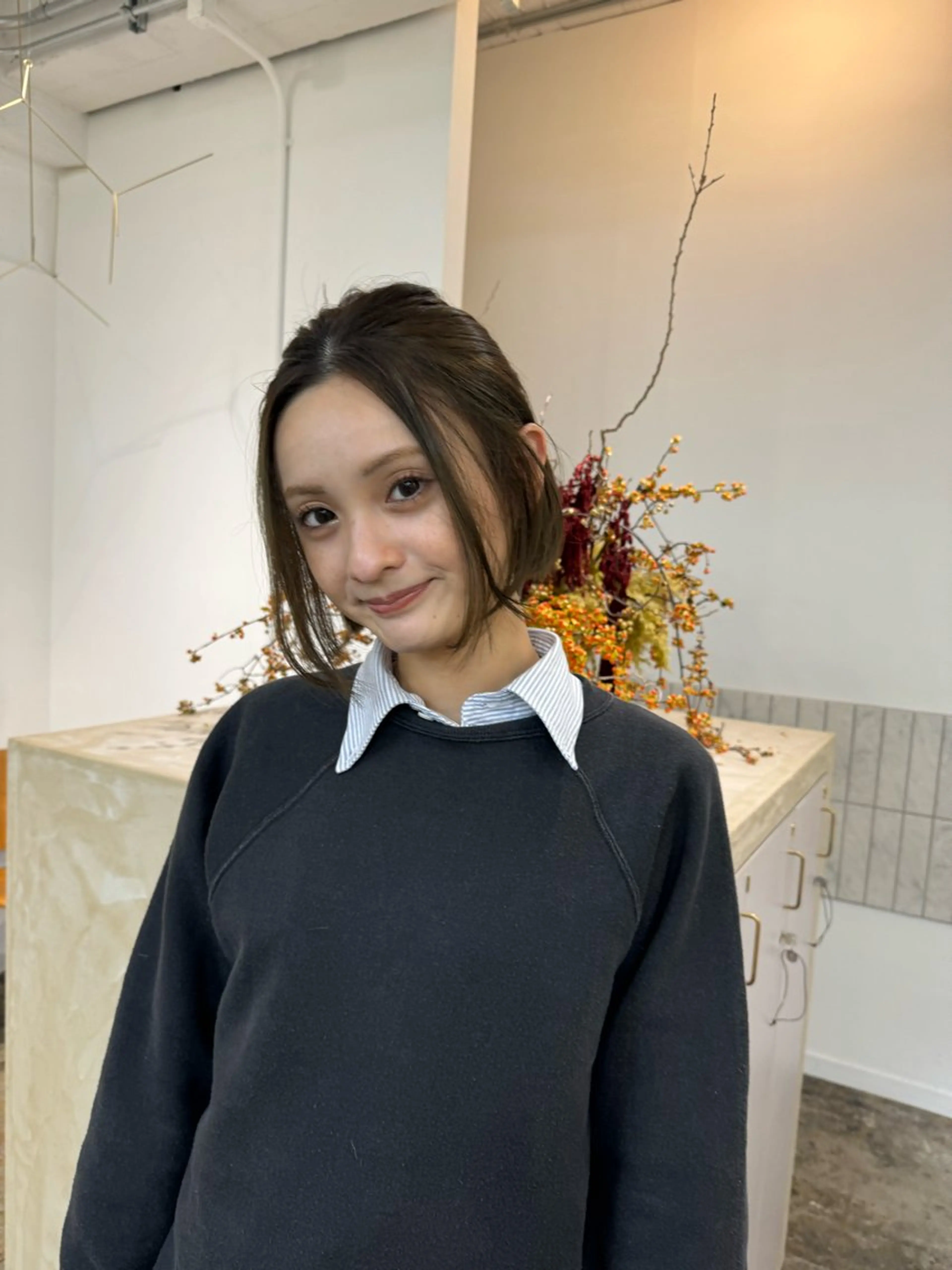 ミディアム カラー カット ヘアカラー 清水愛果/似合わせ カット/透明感カラーのヘアスタイル