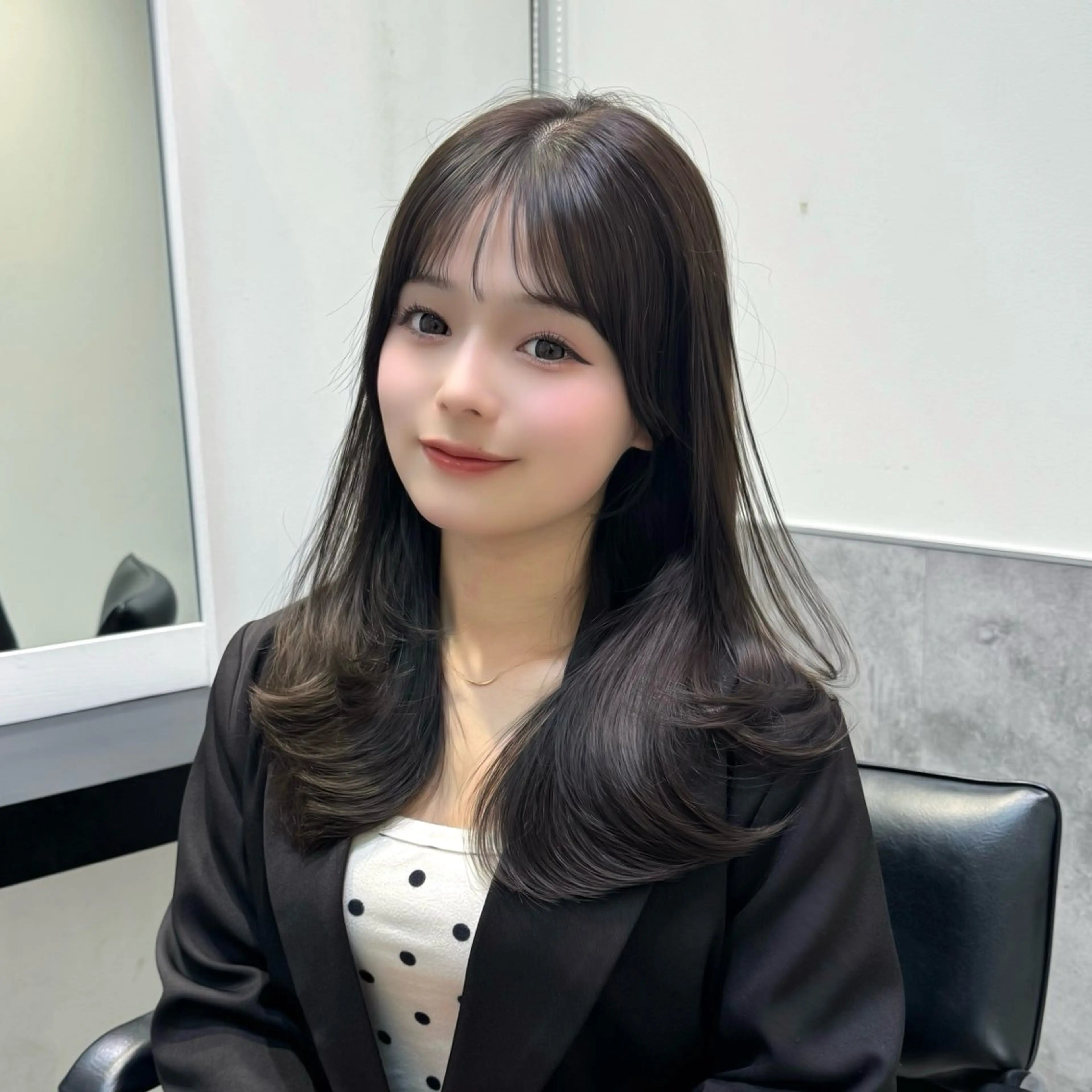 セミロング カラー ベージュカラー レイヤーカット カット ヘアカラー トリートメント 韓国系支持率No.1 レイヤー特化/きょうのヘアスタイル