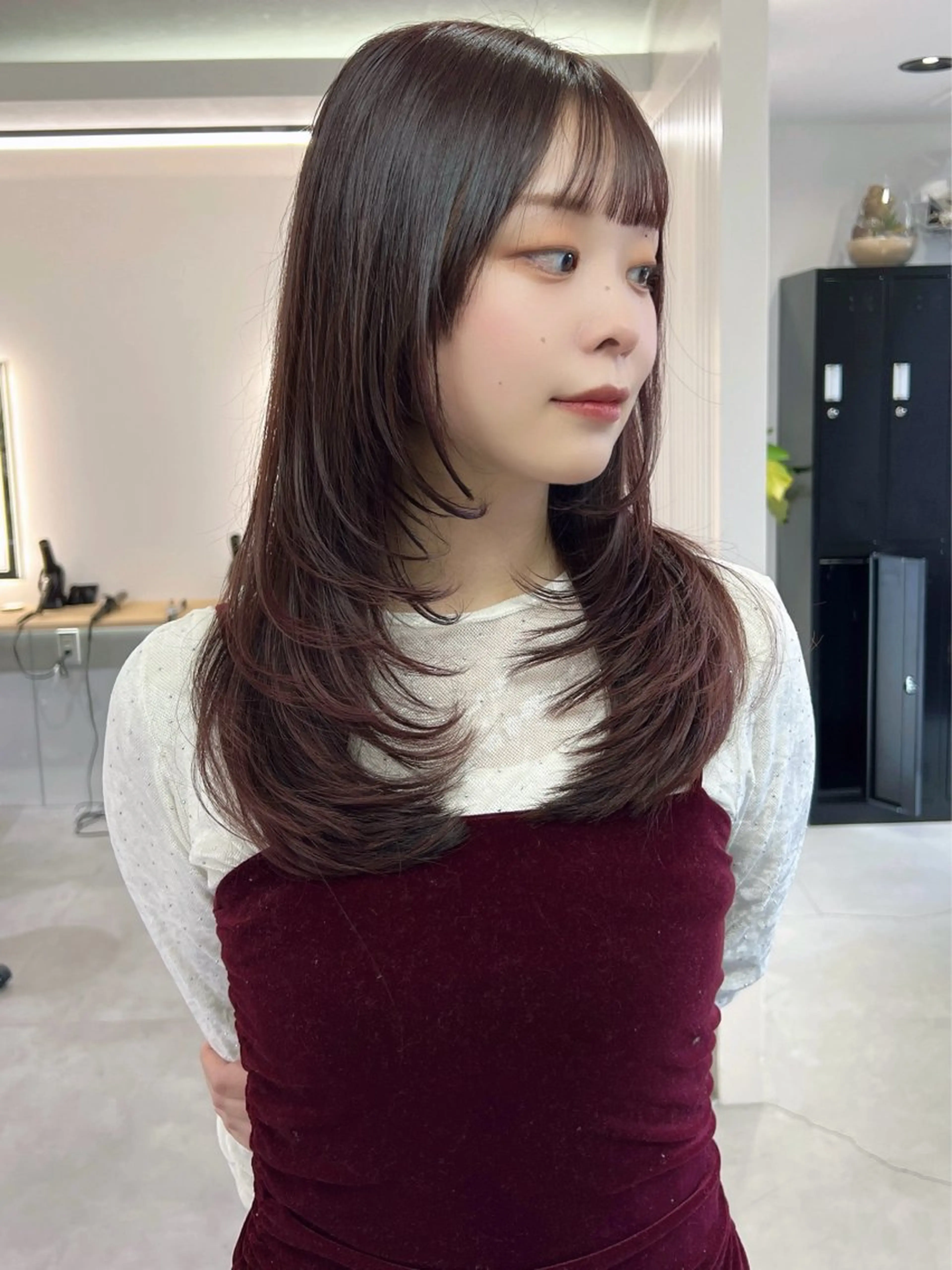 セミロング カット ヘアカラー トリートメント レイヤー/髪質改善 SOA大槻 純也のヘアスタイル