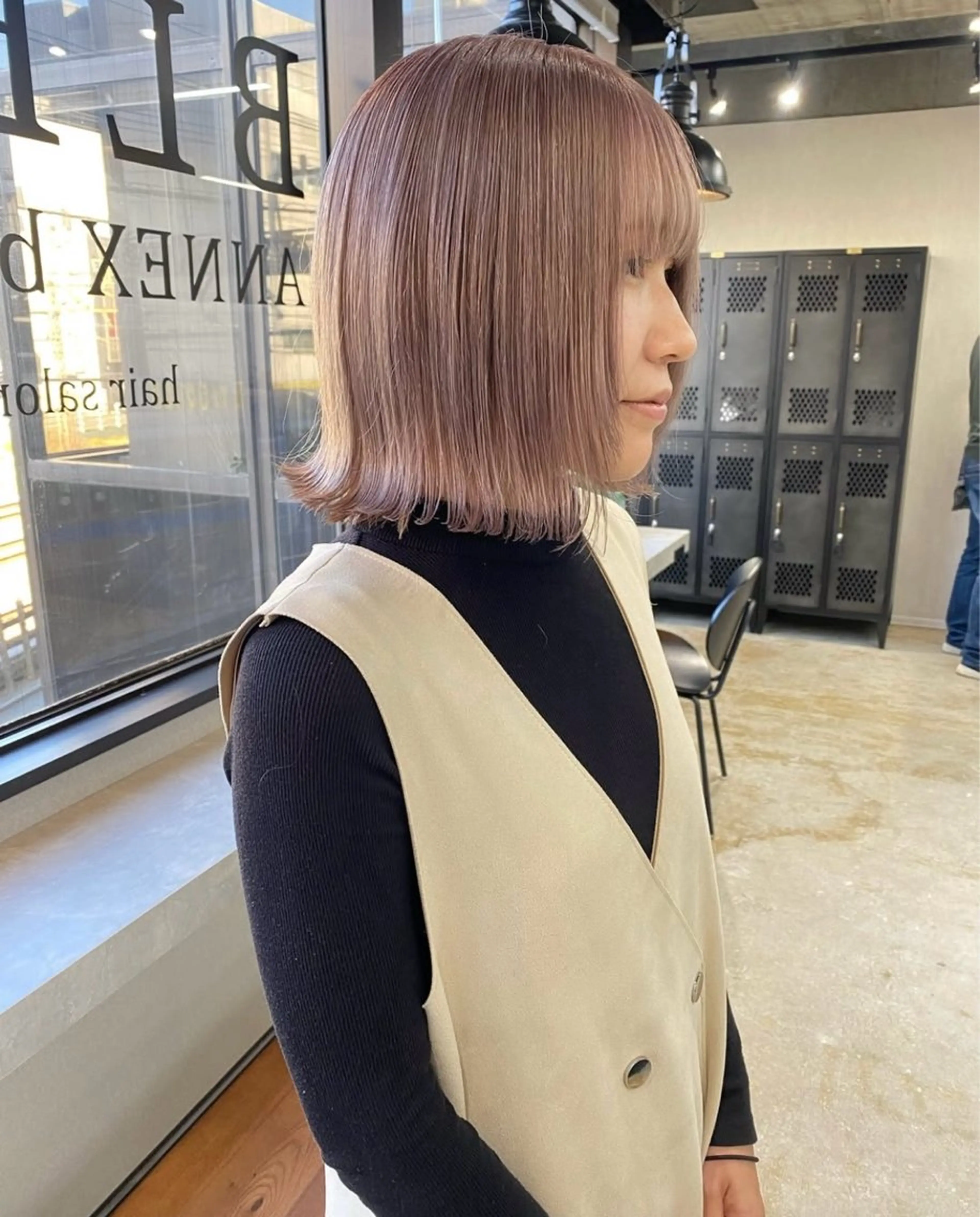 ミディアム カラー ベージュカラー ピンクカラー ピンクベージュ ヘアカラー ニュアンスカラー/ 🫧レミ(坊主)のヘアスタイル