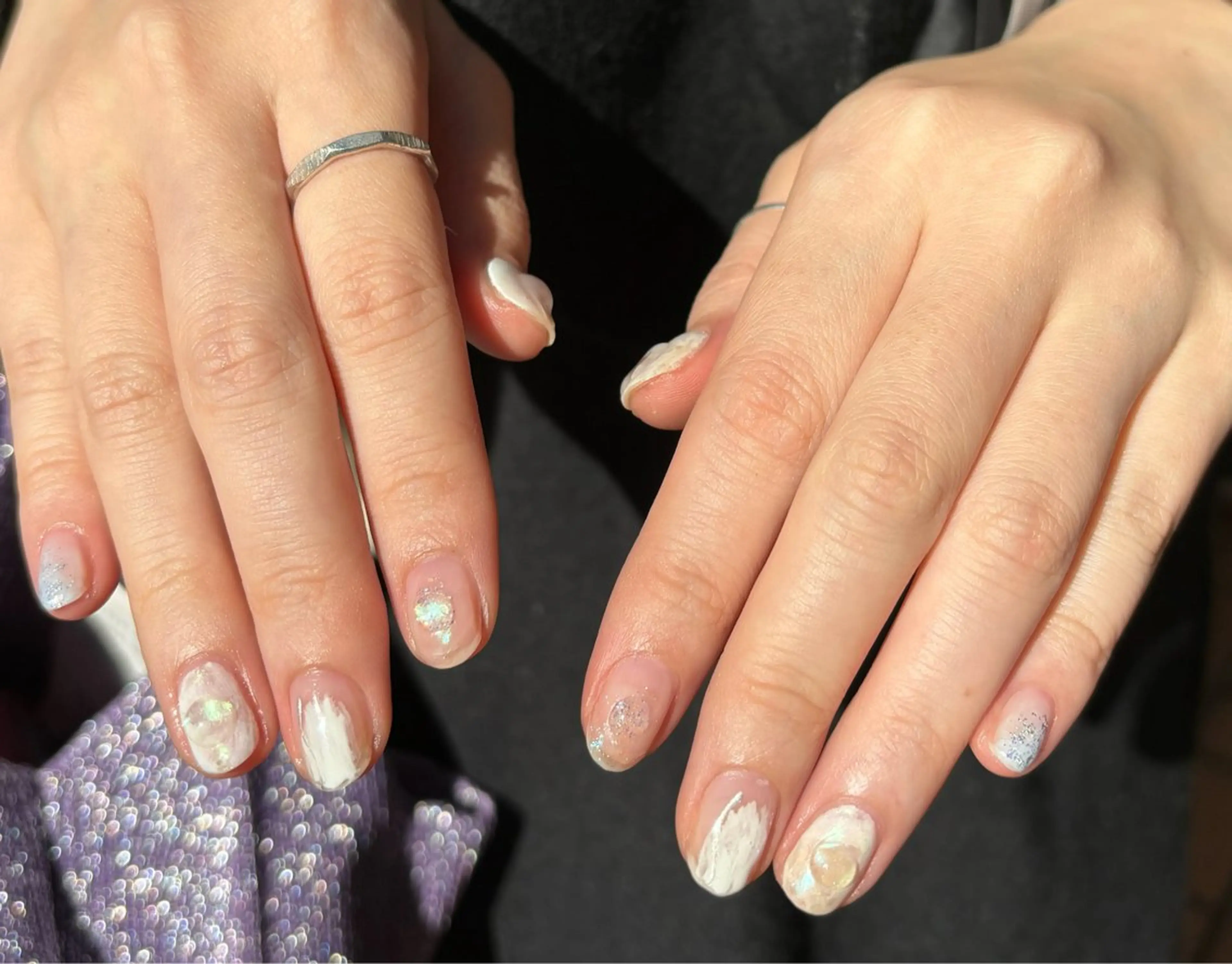 ネイル 持ち込み ニュアンスネイル nailpark_ MITSUMEのネイルデザイン