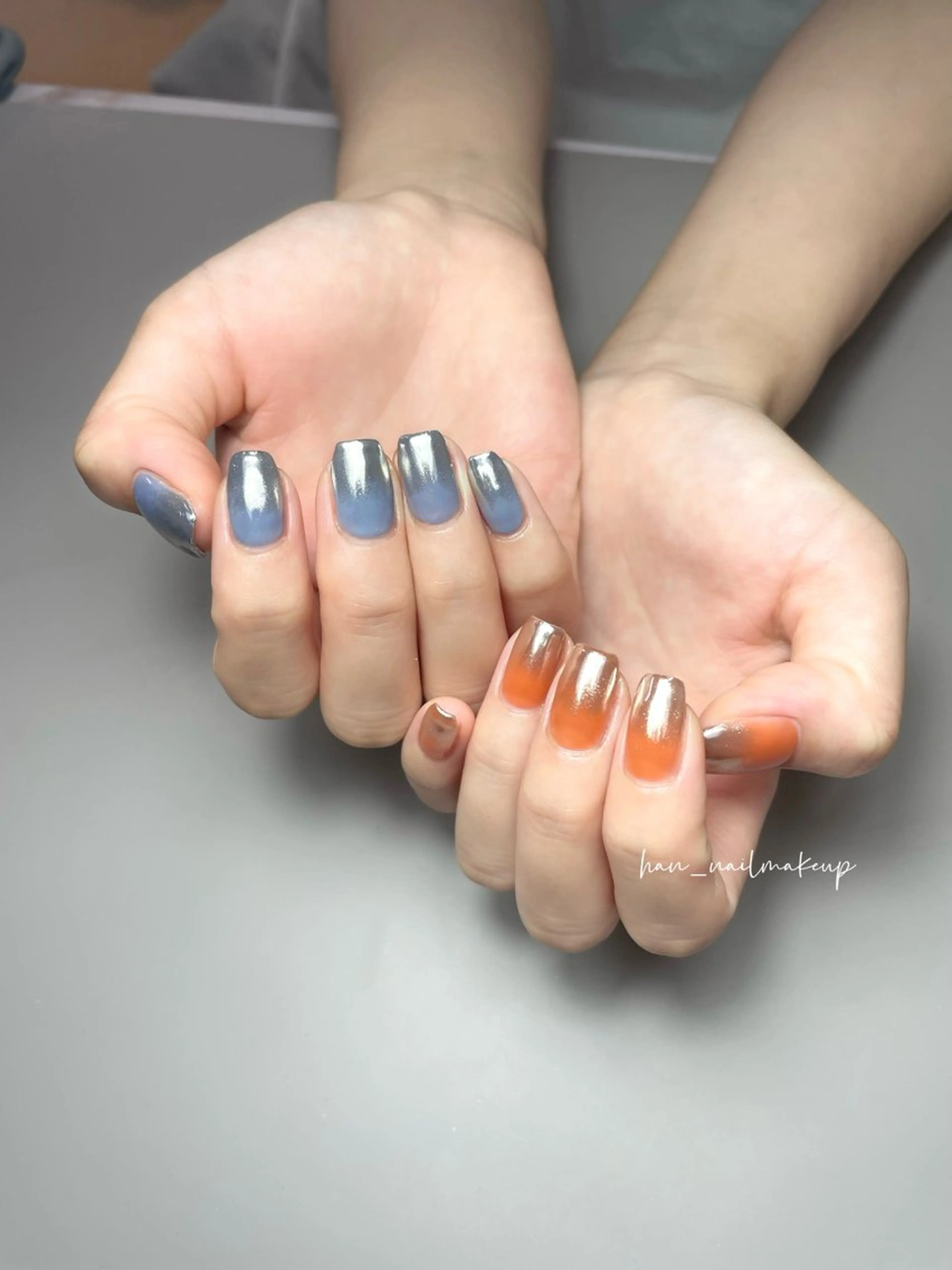 ネイル グラデーション ミラーネイル ハンドネイル Himari Nail Salonのネイルデザイン