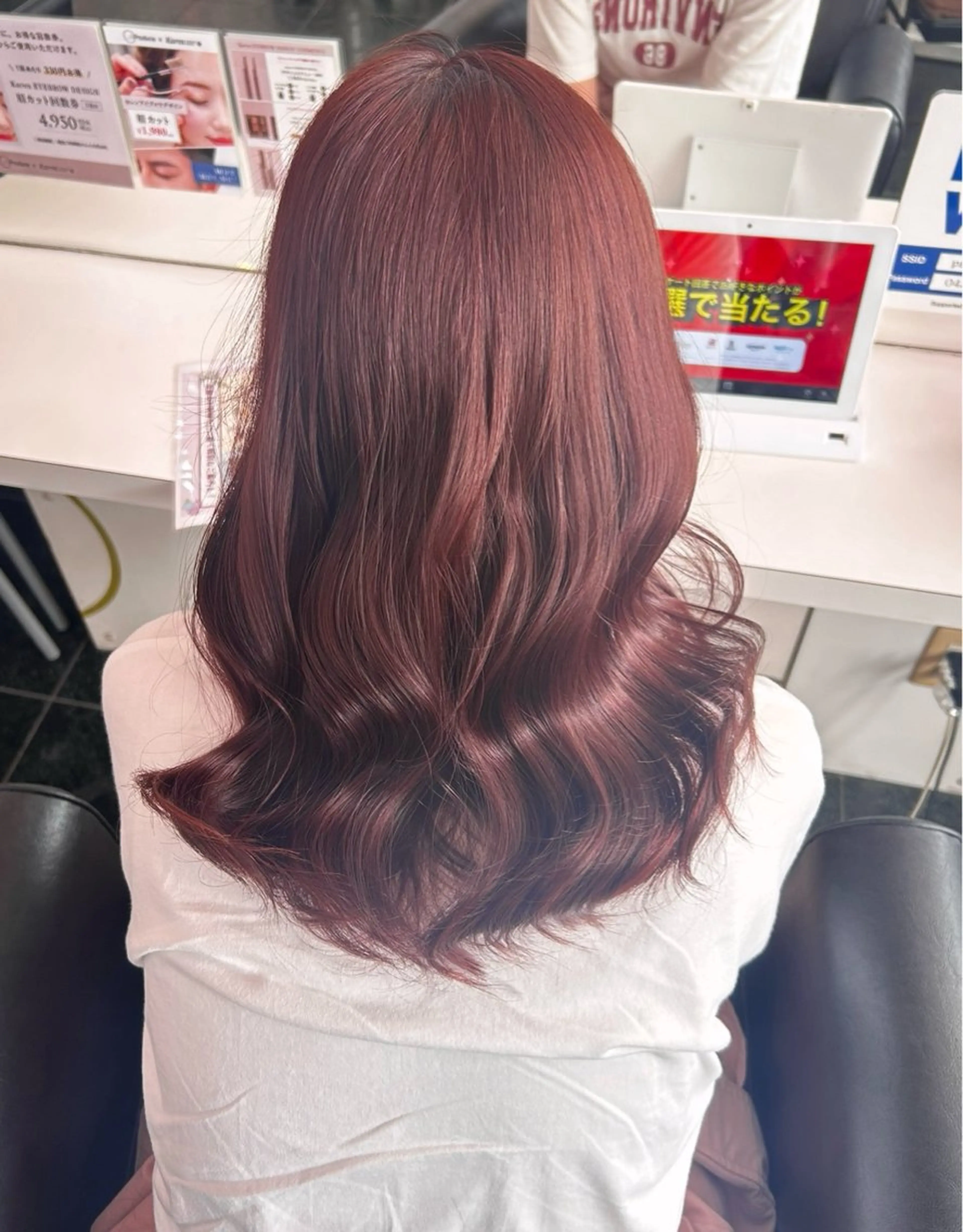 セミロング カラー ピンクカラー ヘアカラー ガーリー×韓国🎀 ⟡.·天野結良⟡.·のヘアスタイル