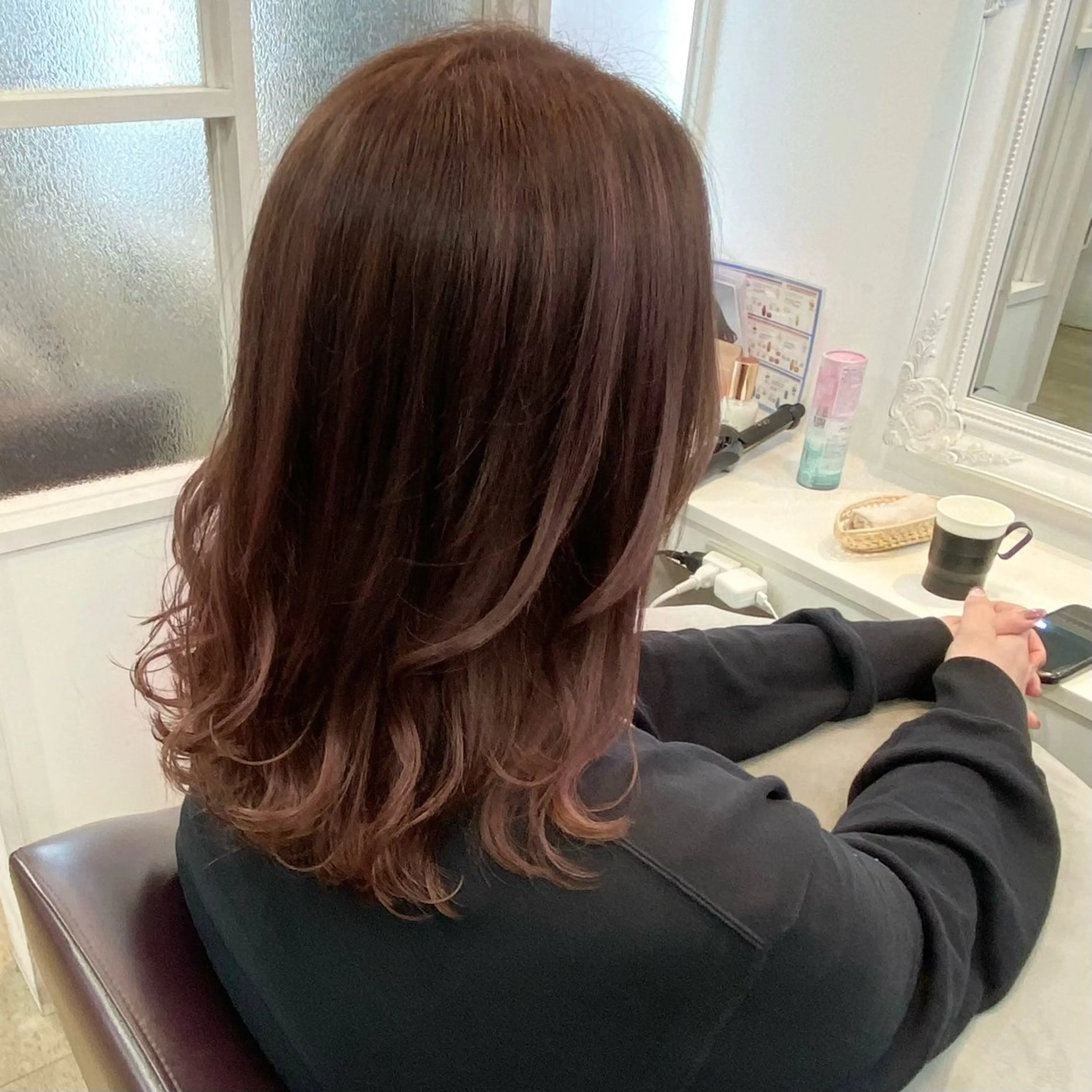 ミディアム カラー 透明感カラー ハイライトカラー ラベンダーカラー ハイライト 𝑆𝐴𝑂𝑅𝐼 /大森🪞🎀のヘアスタイル