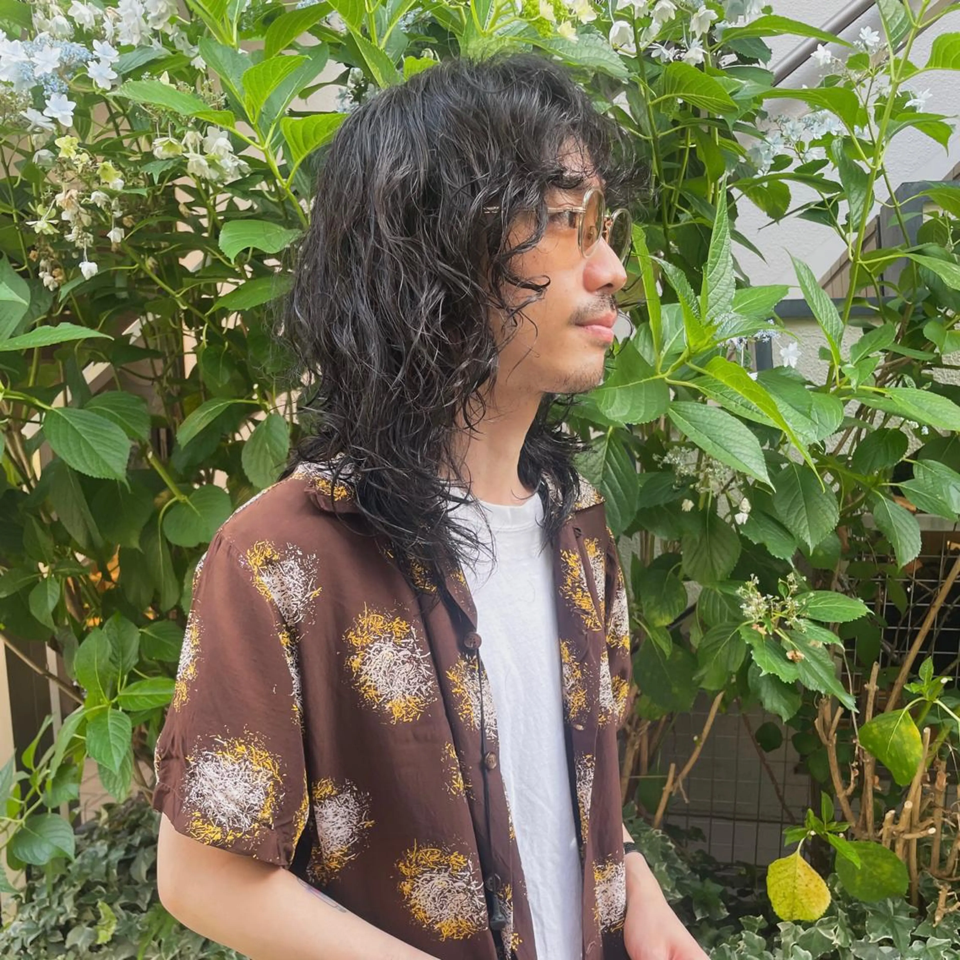 ミディアム パーマ メンズ ショートボブ ミディアムパーマ メンズブリーチ メンズデザインカット フェードカット カット パーマ 🌈圧倒的デザイン パーマ　関和希のヘアスタイル