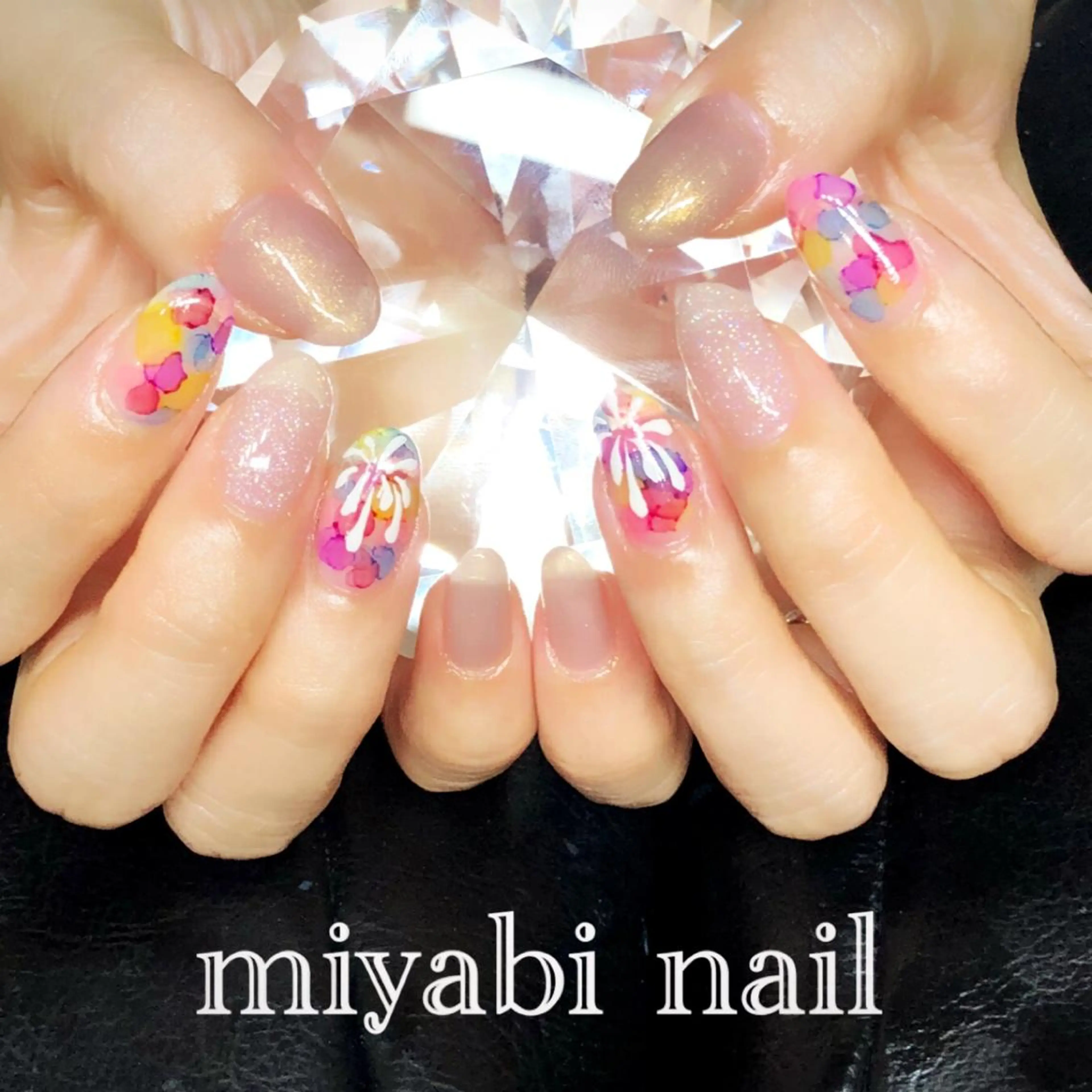 ネイル アートネイル ジェルネイル キラキラネイル ラメ(グリッター) 持ち込み ハンドネイル miyabi nail 桂川駅近くのネイルデザイン