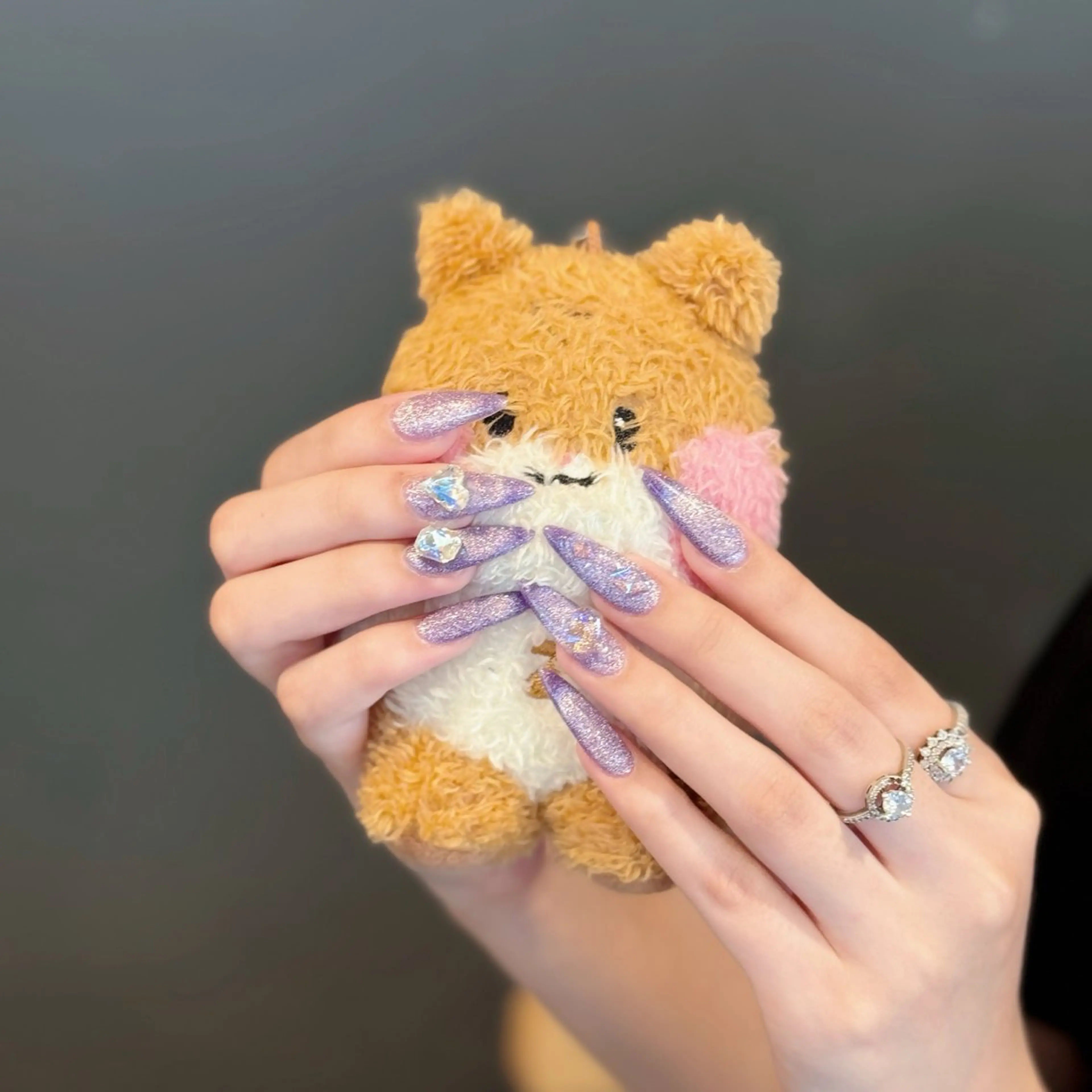 ネイル ジェルネイル 韓国ネイル マグネットネイル ネイルチップ 冬ネイル Lenie Nail Salonのネイルデザイン